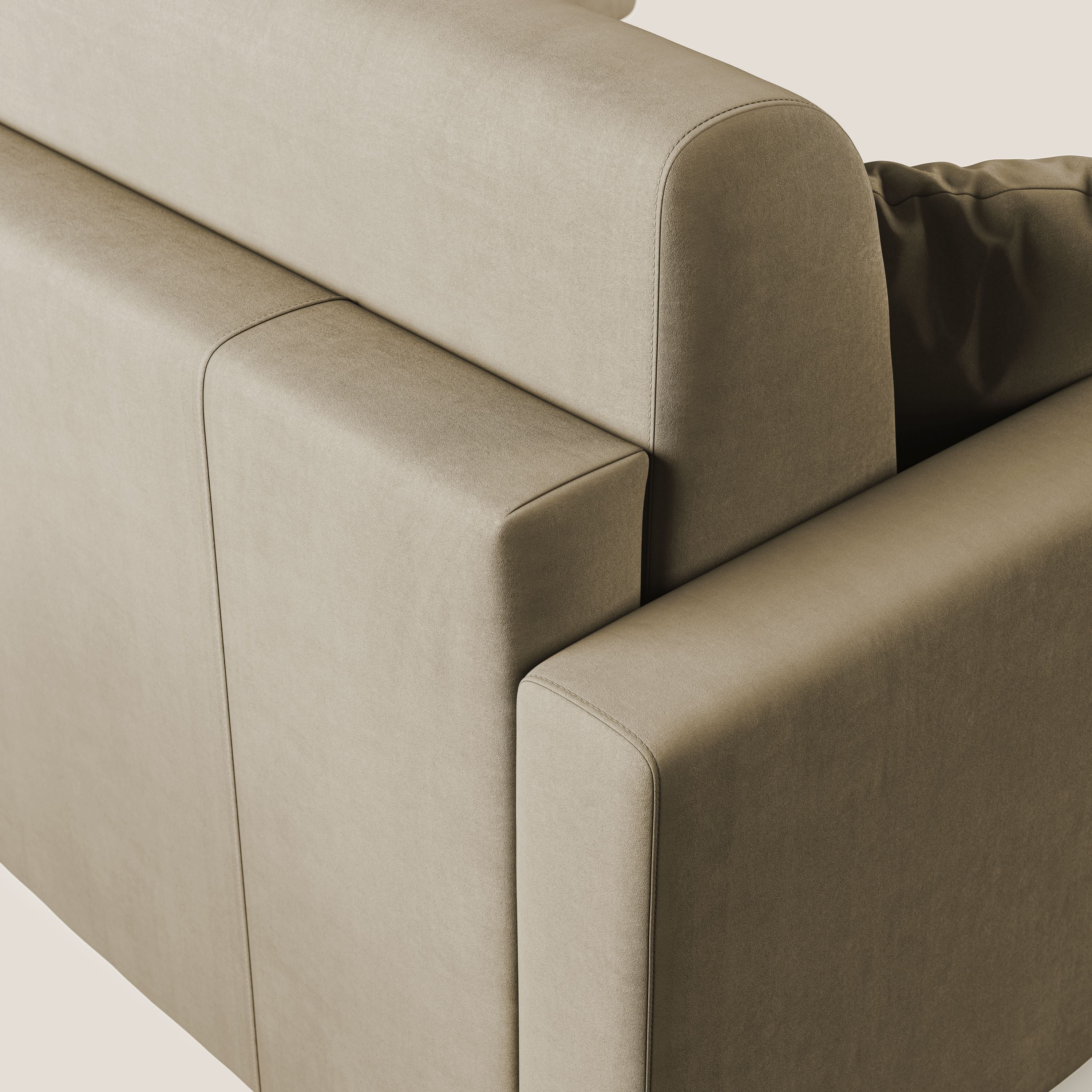 Chris canapé d'angle convertible en microfibre détachable T11 beige - Image 5