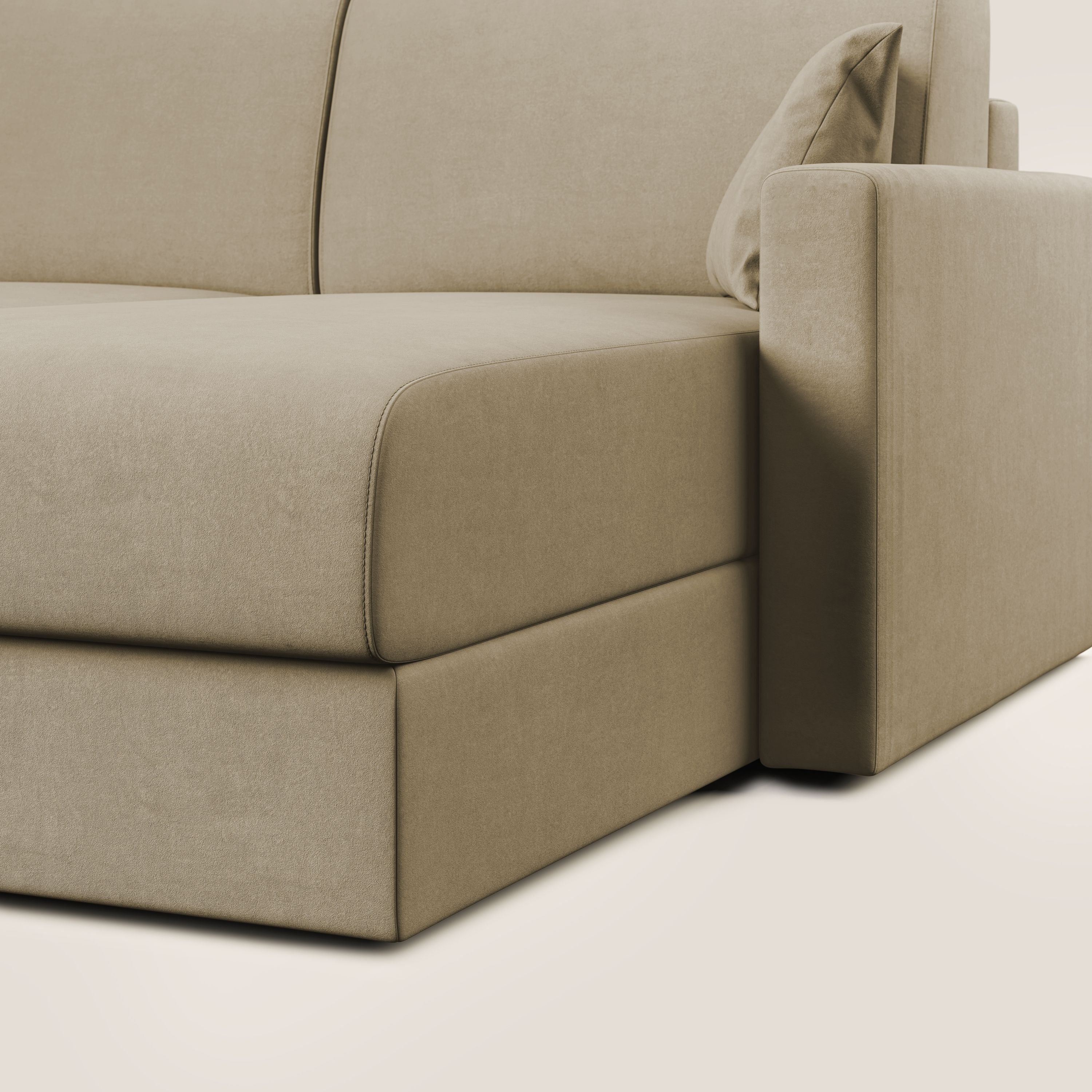 Chris canapé d'angle convertible en microfibre détachable T11 beige - Image 7