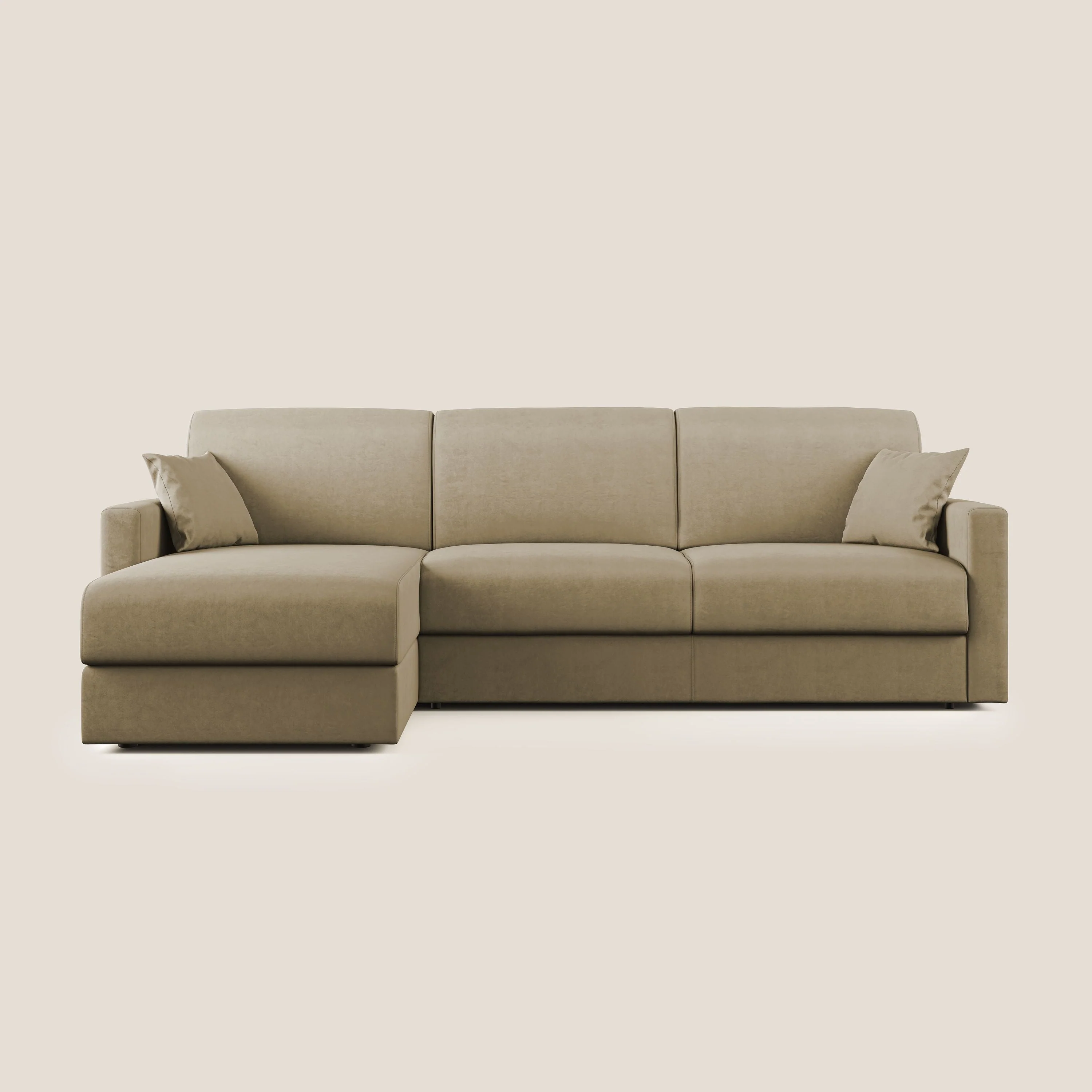 Chris canapé d'angle convertible en microfibre détachable T11 beige - Image 8