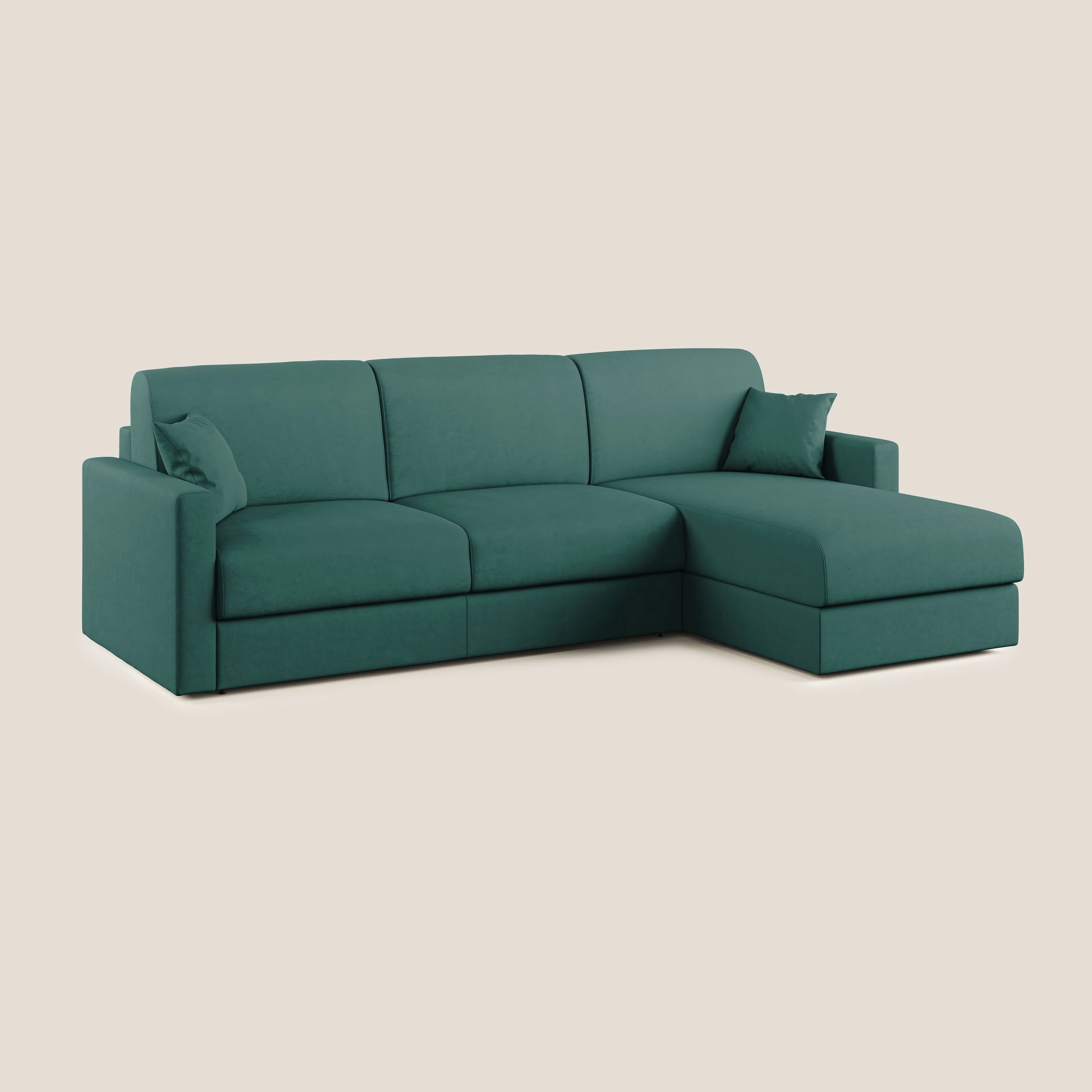 Chris canapé d'angle convertible en microfibre détachable T11 bleu canard - Image 2