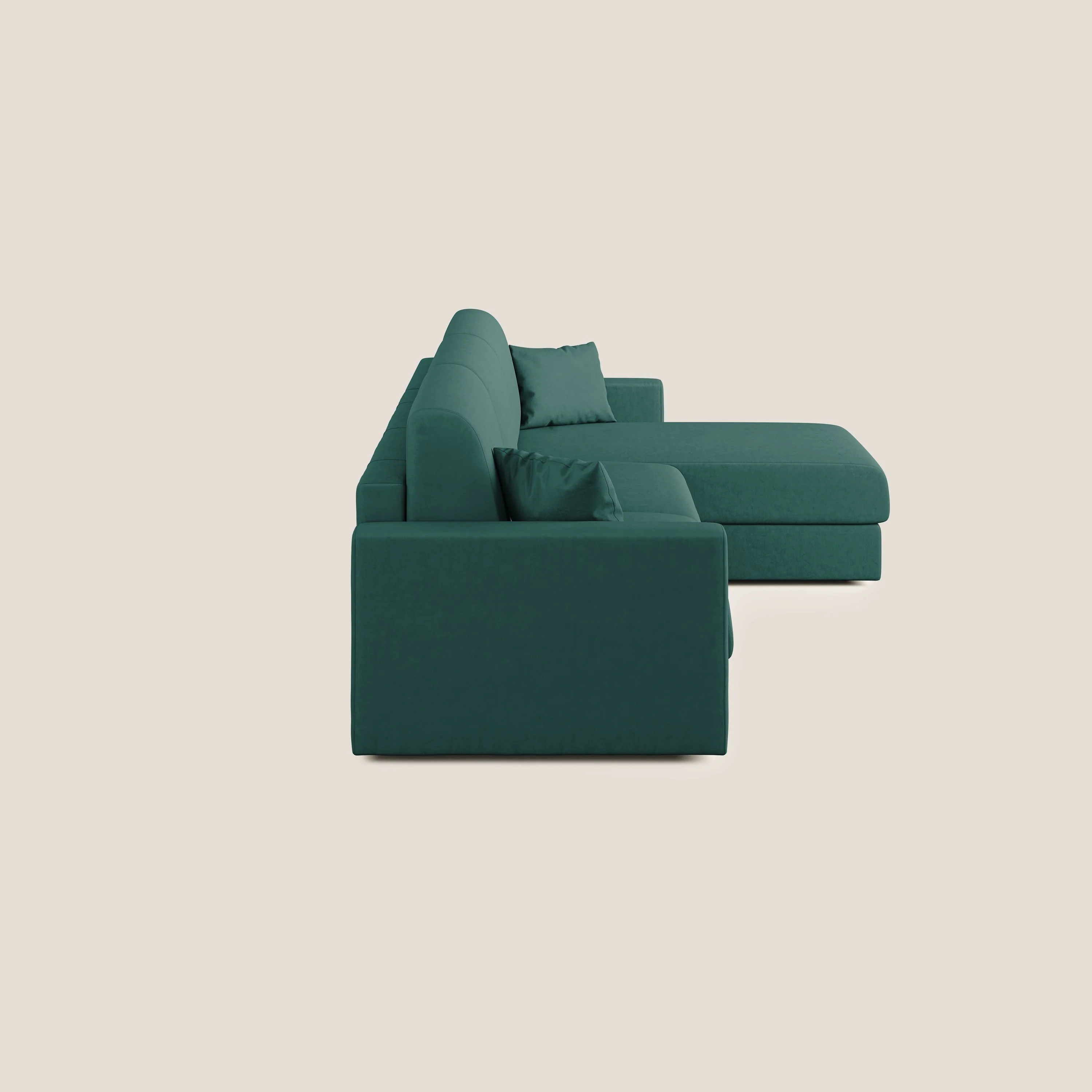 Chris canapé d'angle convertible en microfibre détachable T11 bleu canard - Image 3