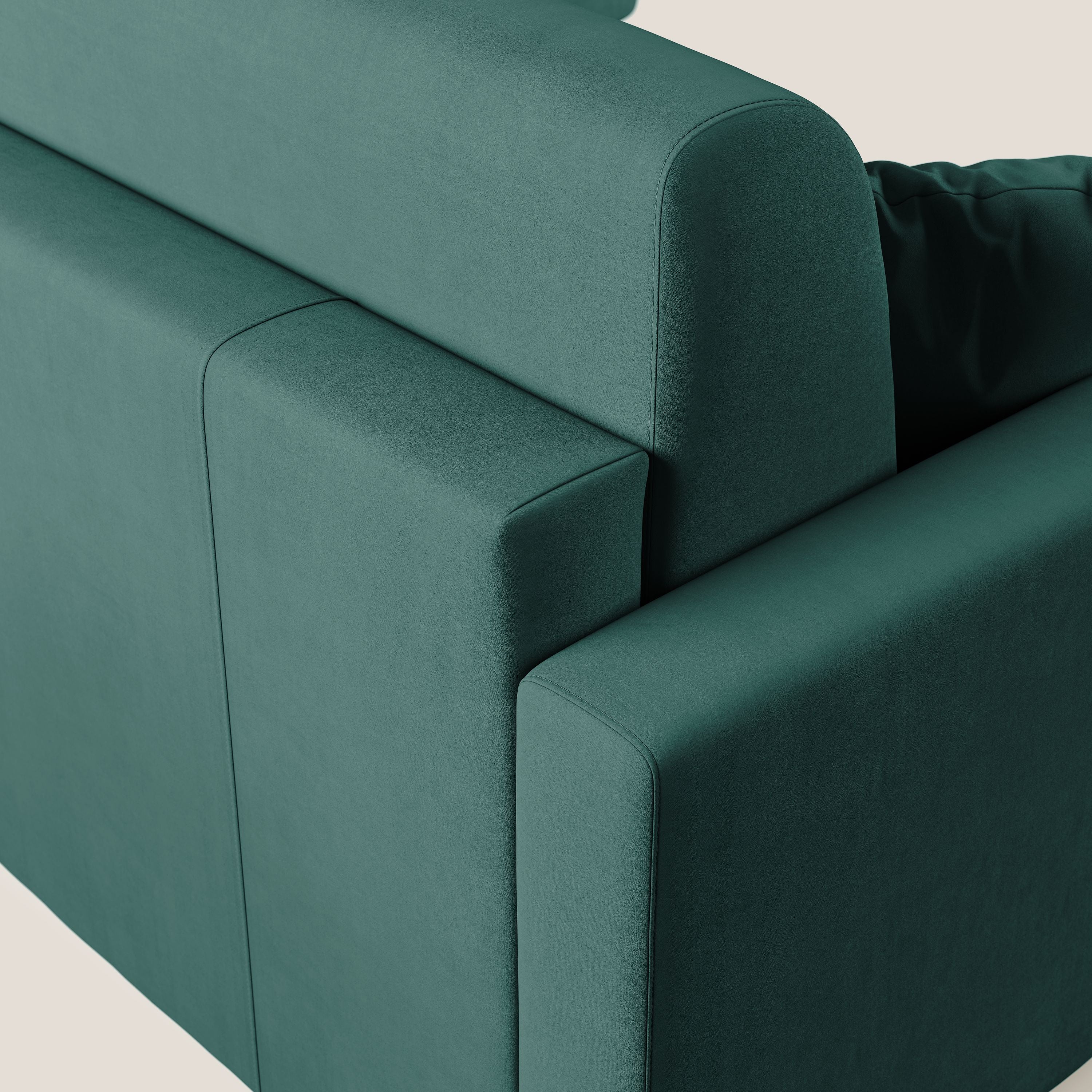 Chris canapé d'angle convertible en microfibre détachable T11 bleu canard - Image 5