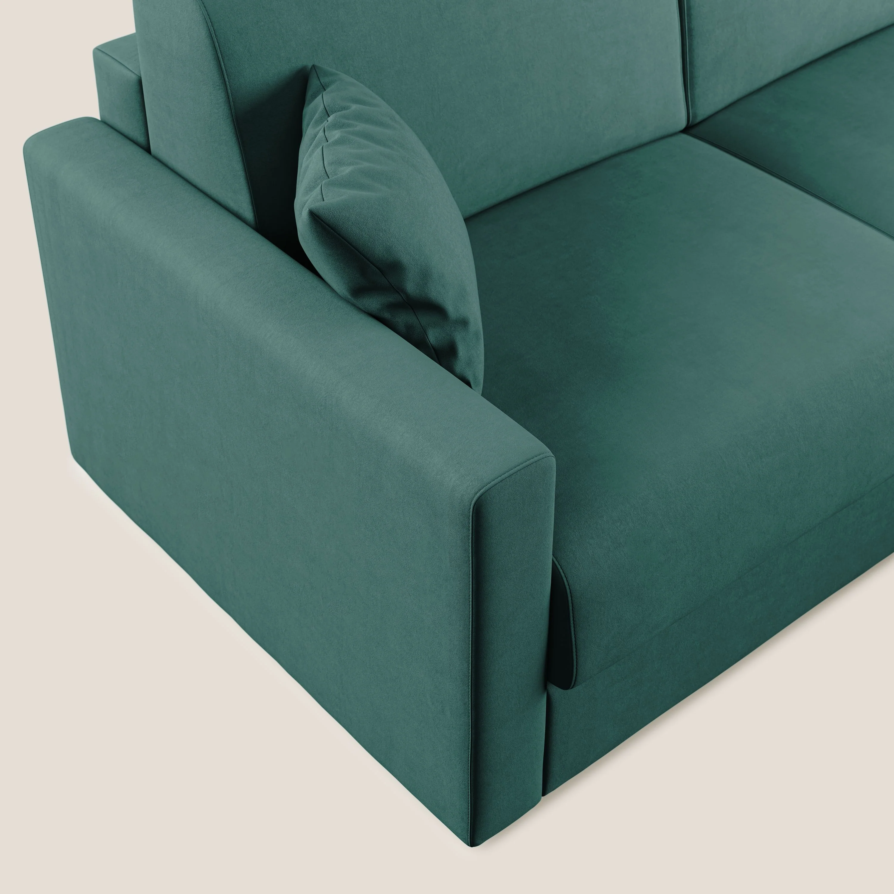 Chris canapé d'angle convertible en microfibre détachable T11 bleu canard - Image 6