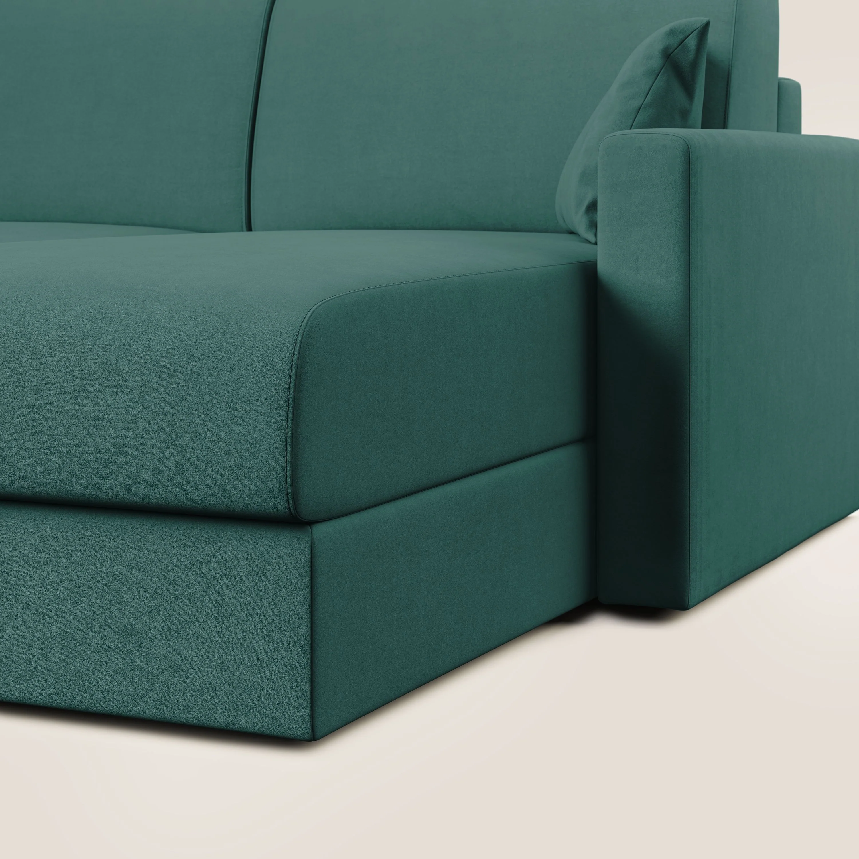 Chris canapé d'angle convertible en microfibre détachable T11 bleu canard - Image 7