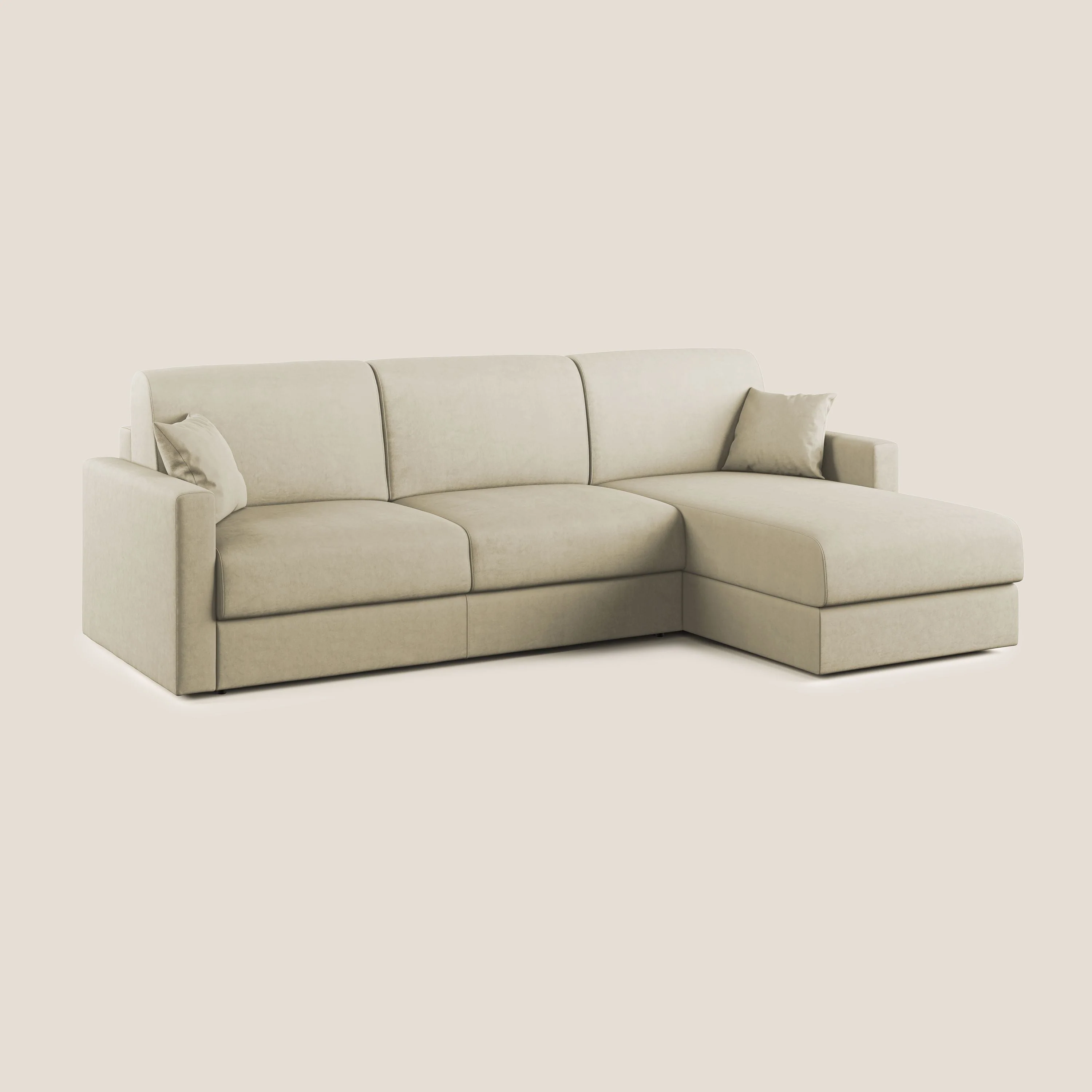 Chris canapé d'angle convertible en microfibre détachable T11 crème - Image 2
