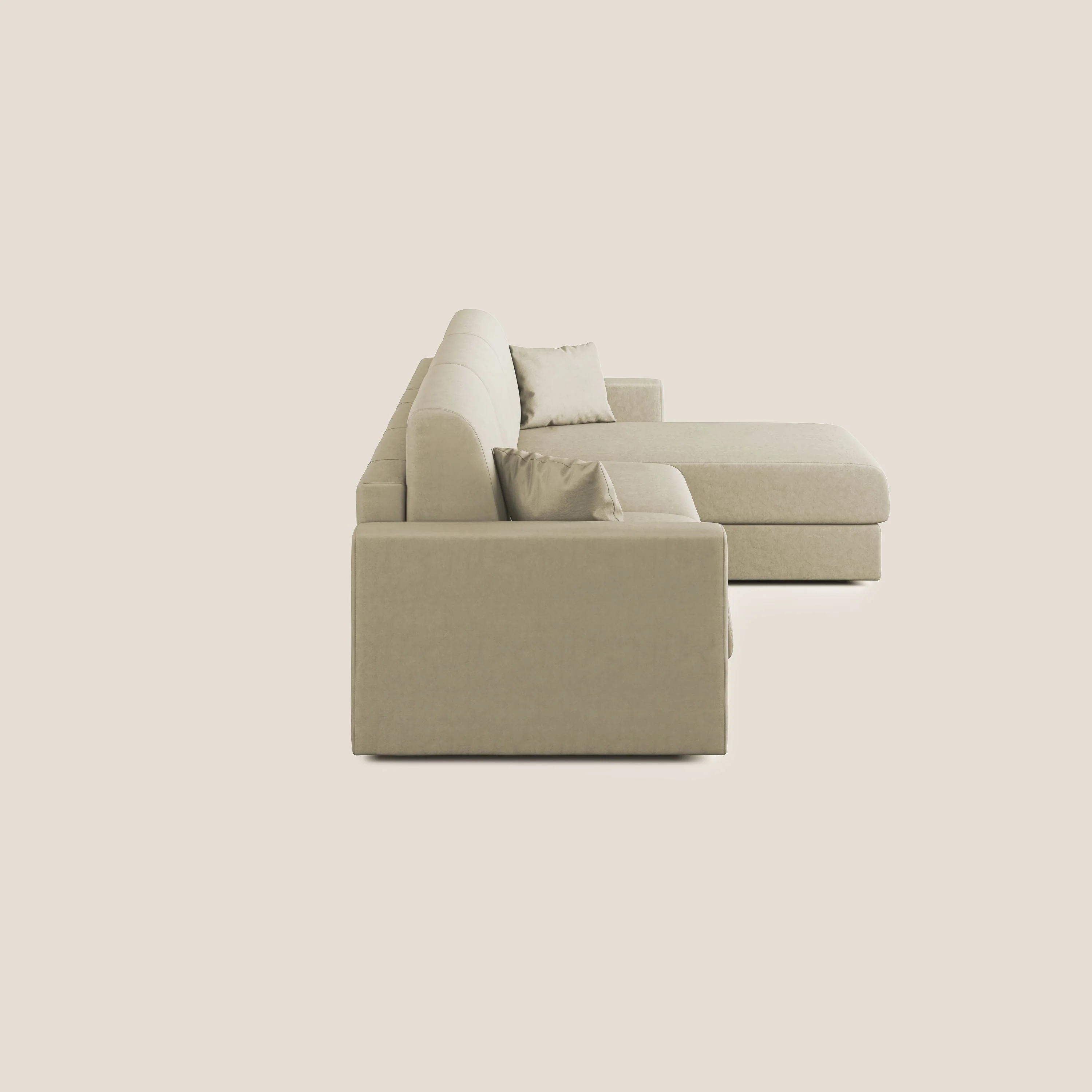 Chris canapé d'angle convertible en microfibre détachable T11 crème - Image 3