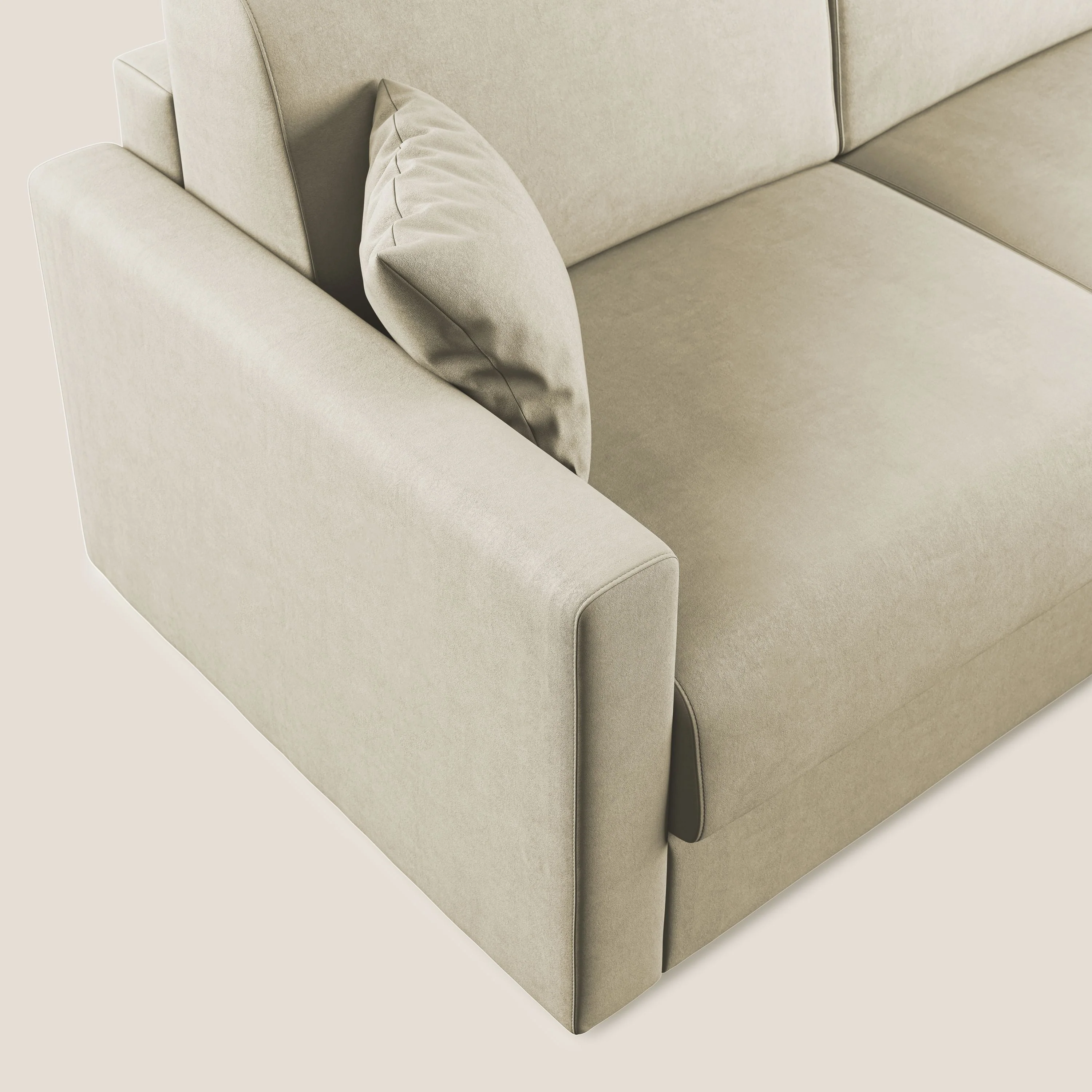 Chris canapé d'angle convertible en microfibre détachable T11 crème - Image 4
