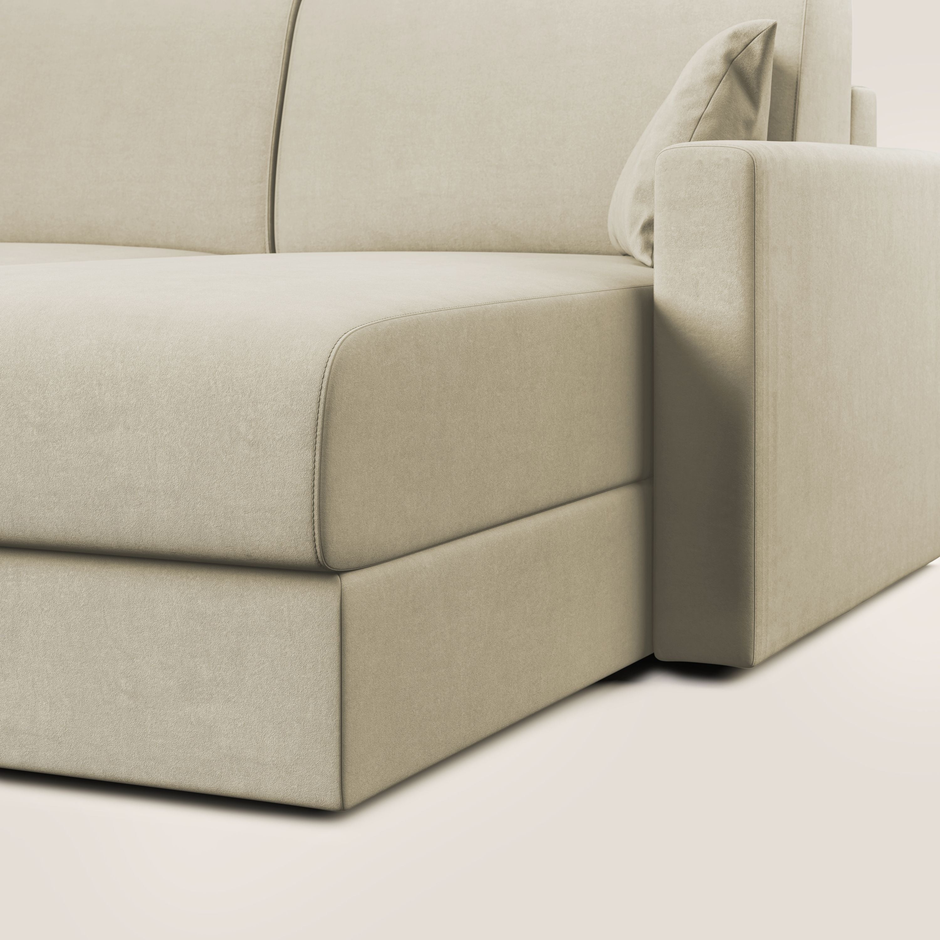 Chris canapé d'angle convertible en microfibre détachable T11 crème - Image 6