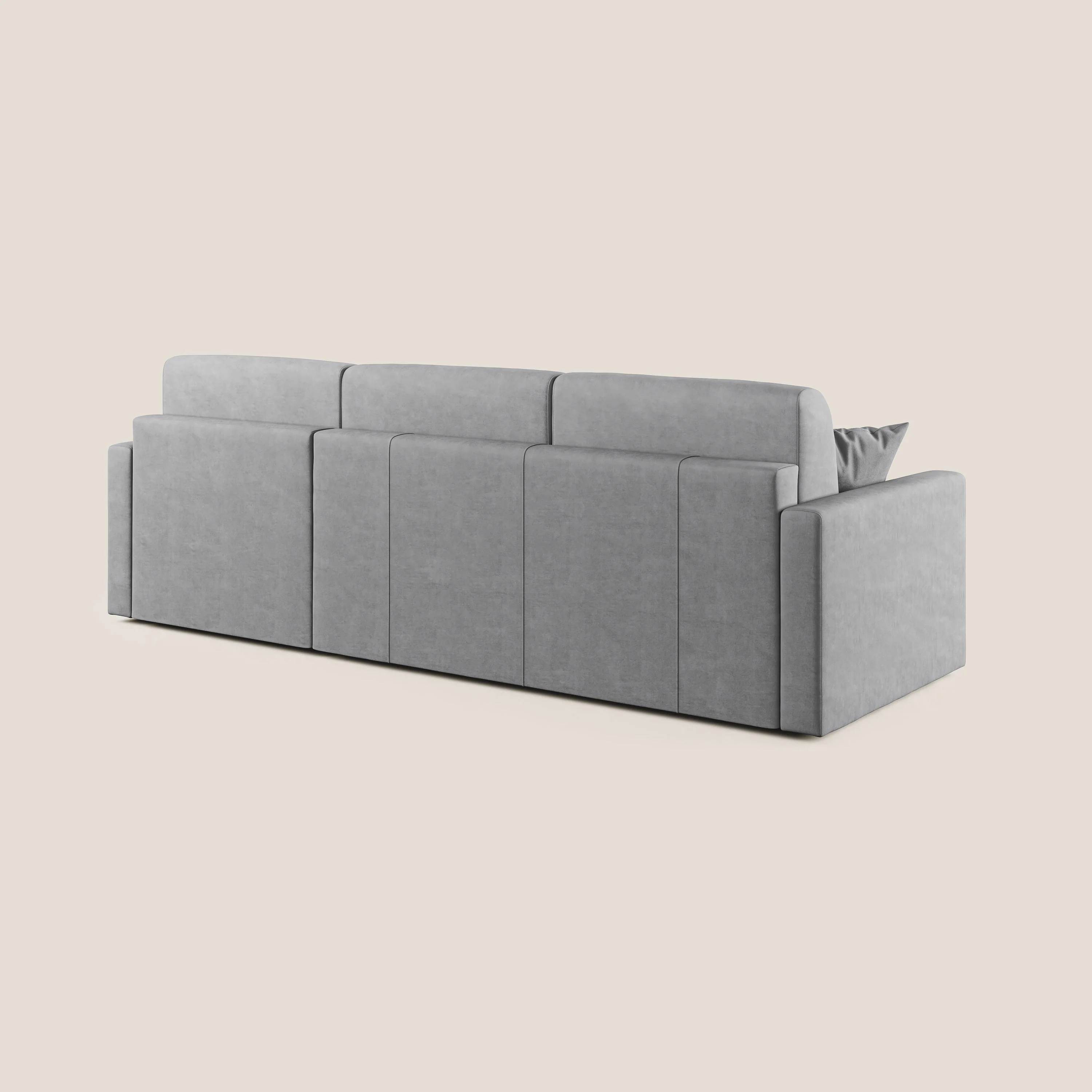Chris canapé d'angle convertible en microfibre détachable T11 gris - Image 4
