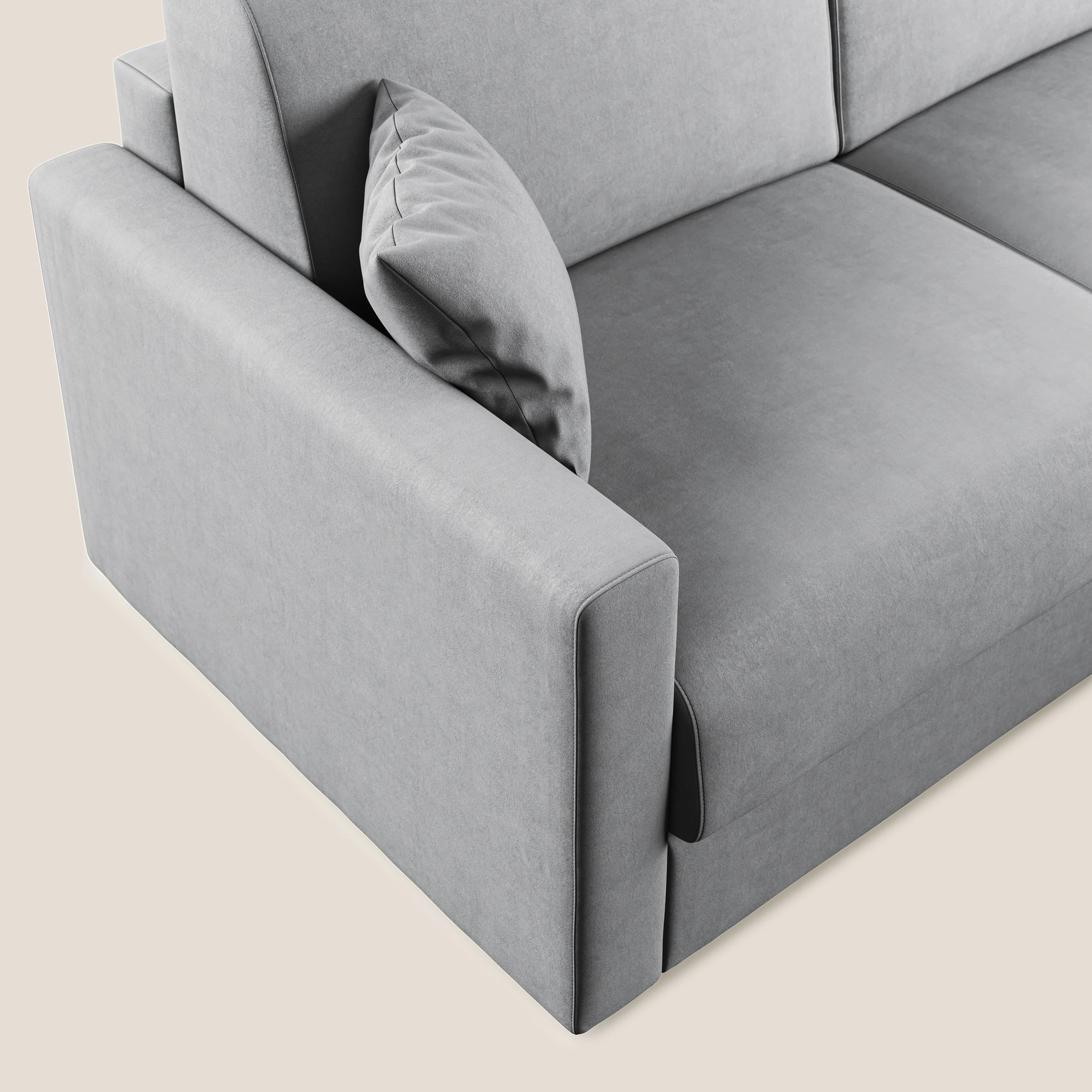 Chris canapé d'angle convertible en microfibre détachable T11 gris - Image 6