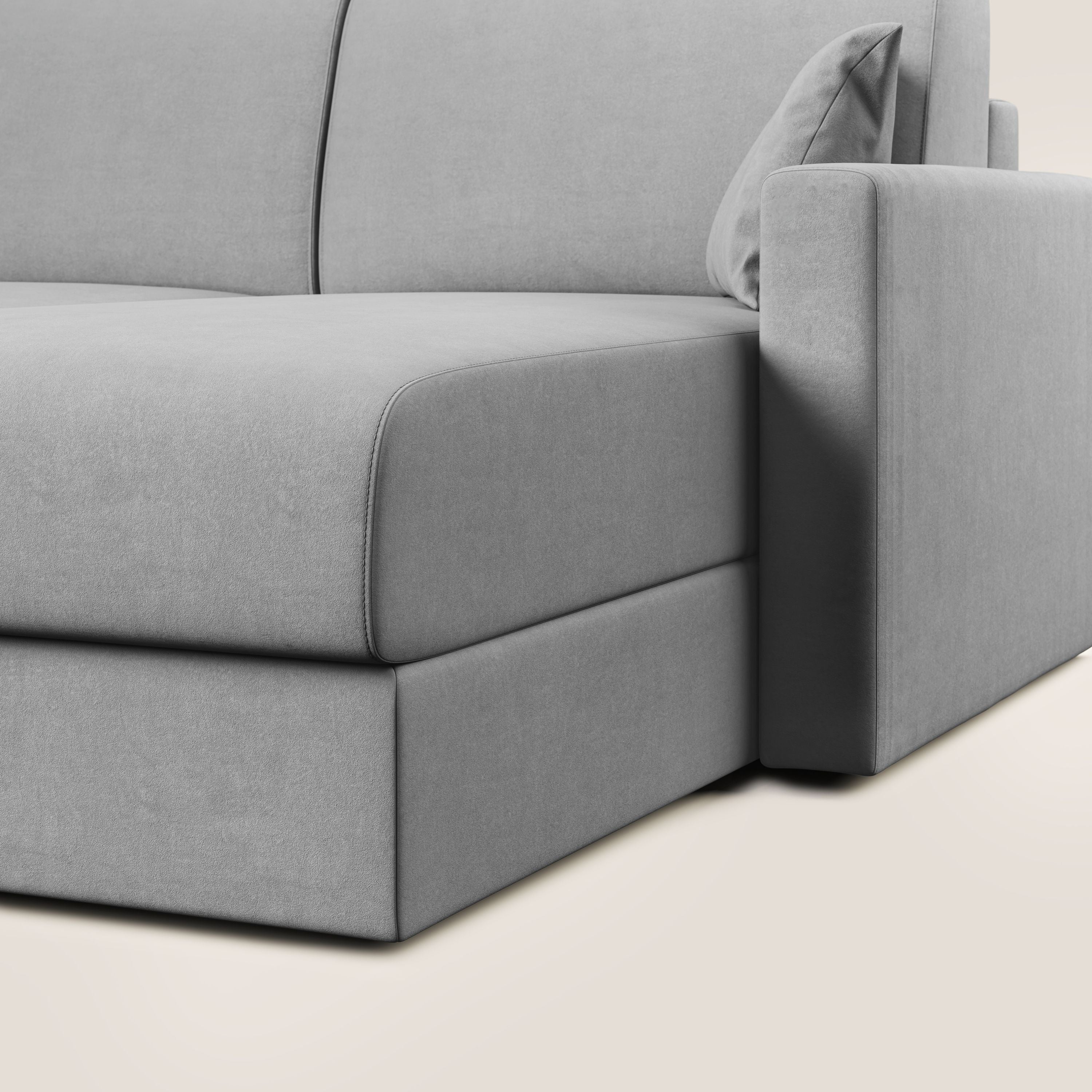 Chris canapé d'angle convertible en microfibre détachable T11 gris - Image 7