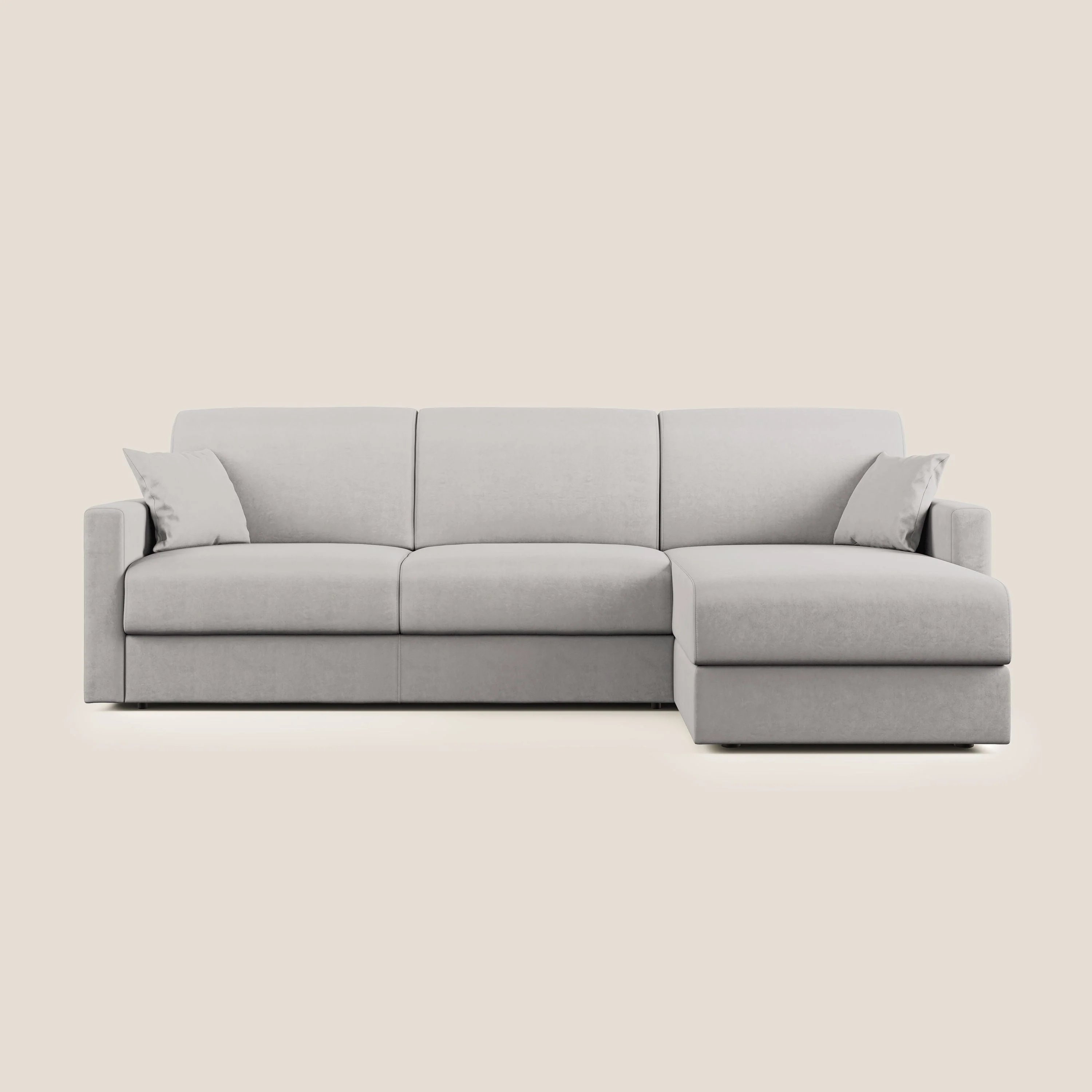Chris canapé d'angle convertible en microfibre détachable T11 gris clair