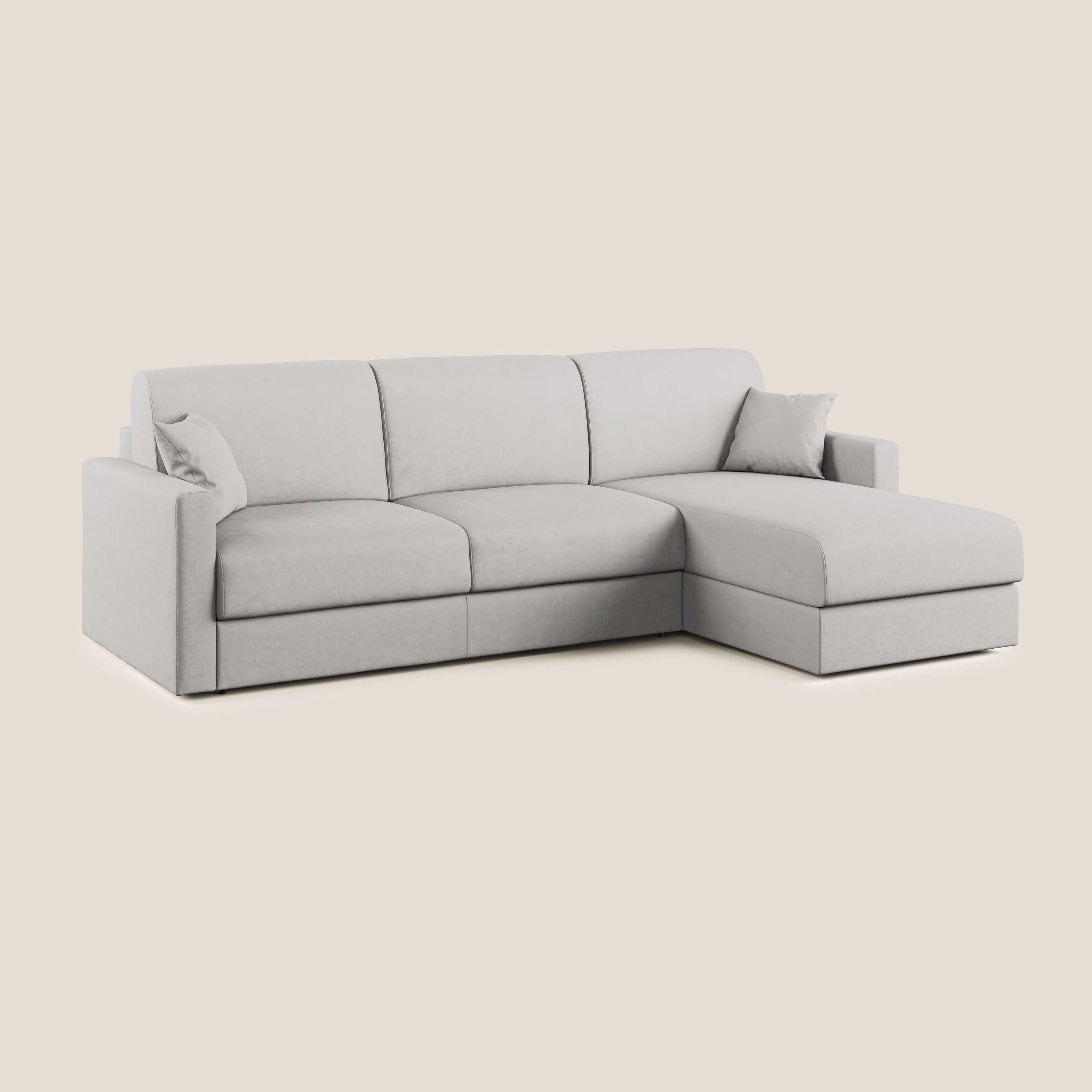 Chris canapé d'angle convertible en microfibre détachable T11 gris clair - Image 4