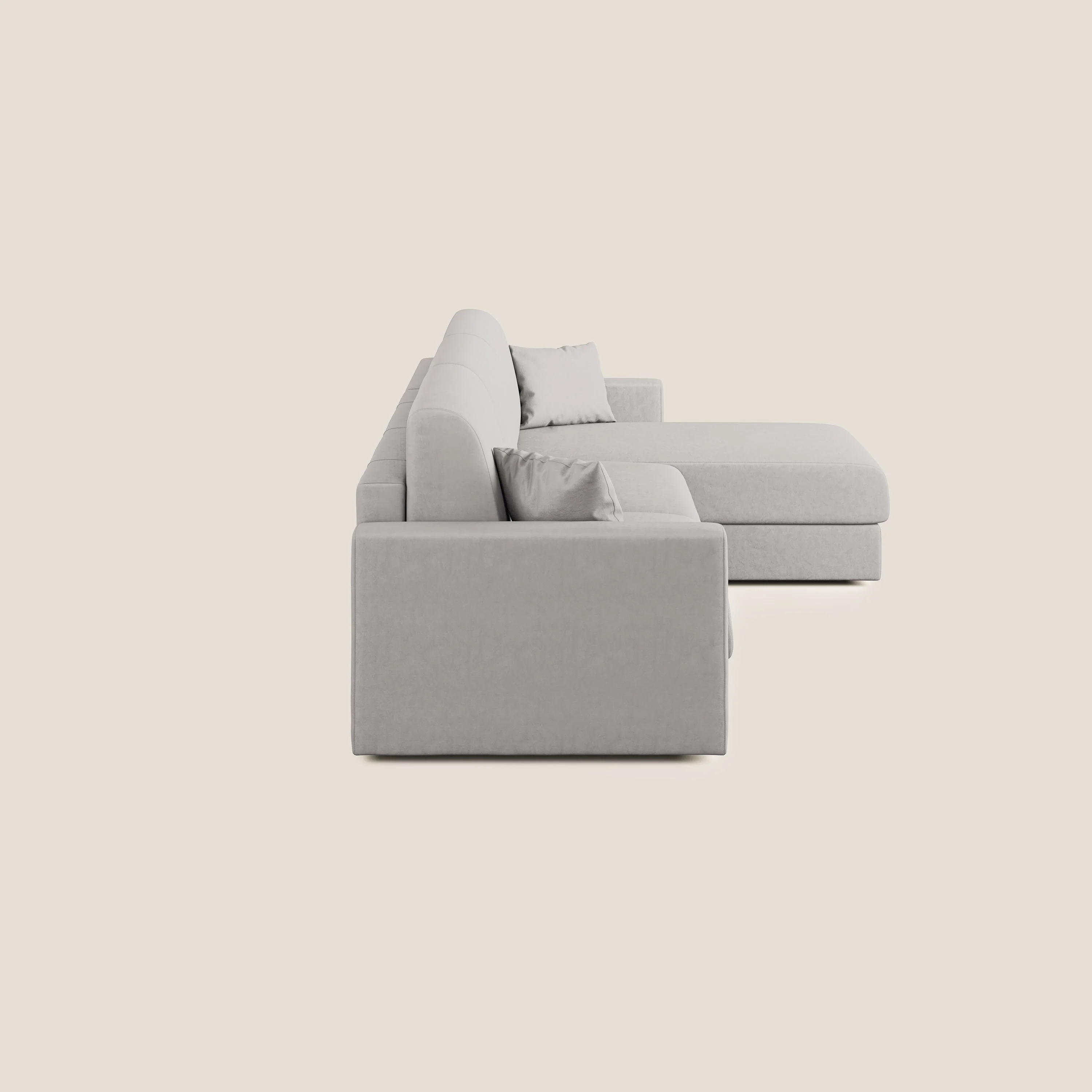 Chris canapé d'angle convertible en microfibre détachable T11 gris clair - Image 5