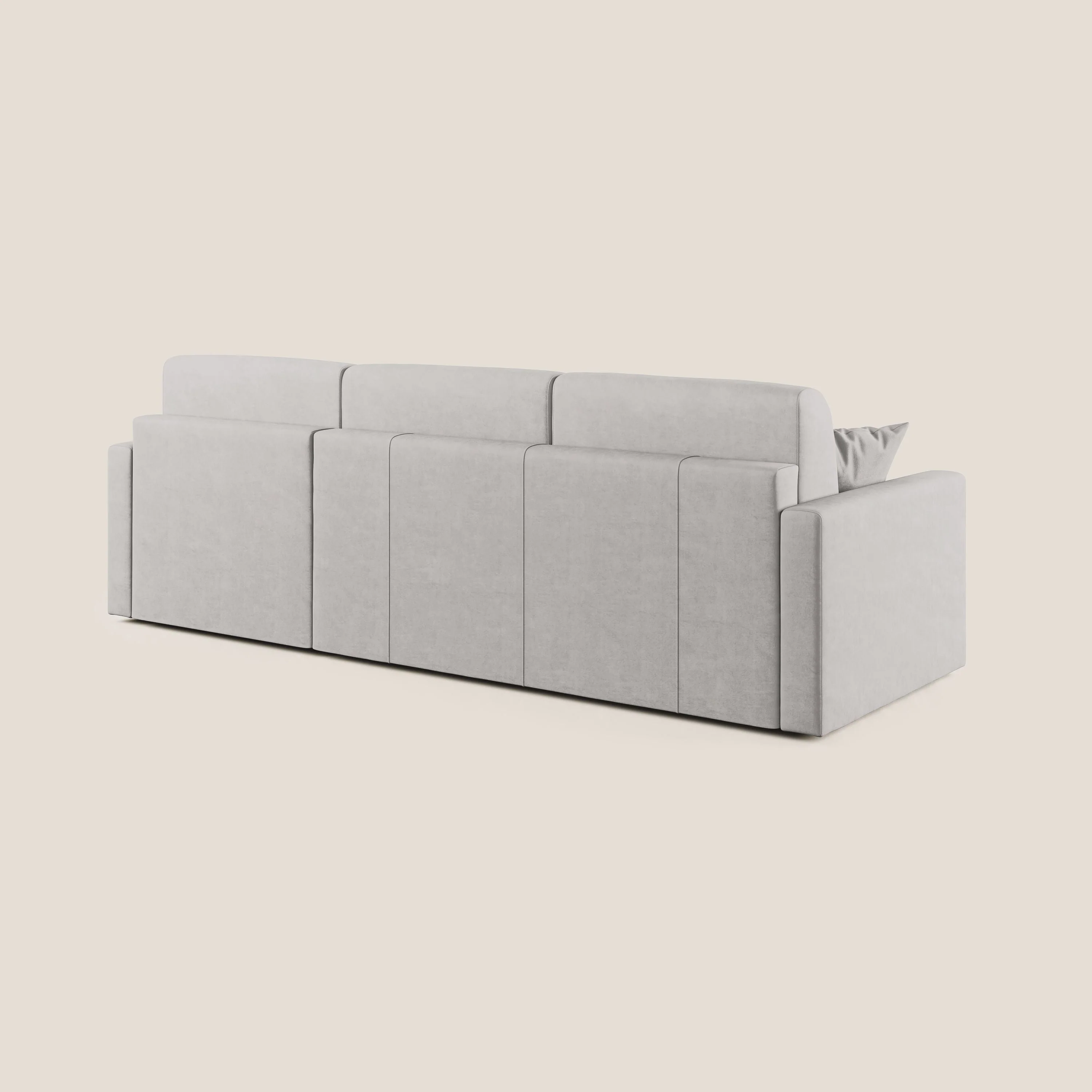 Chris canapé d'angle convertible en microfibre détachable T11 gris clair - Image 6