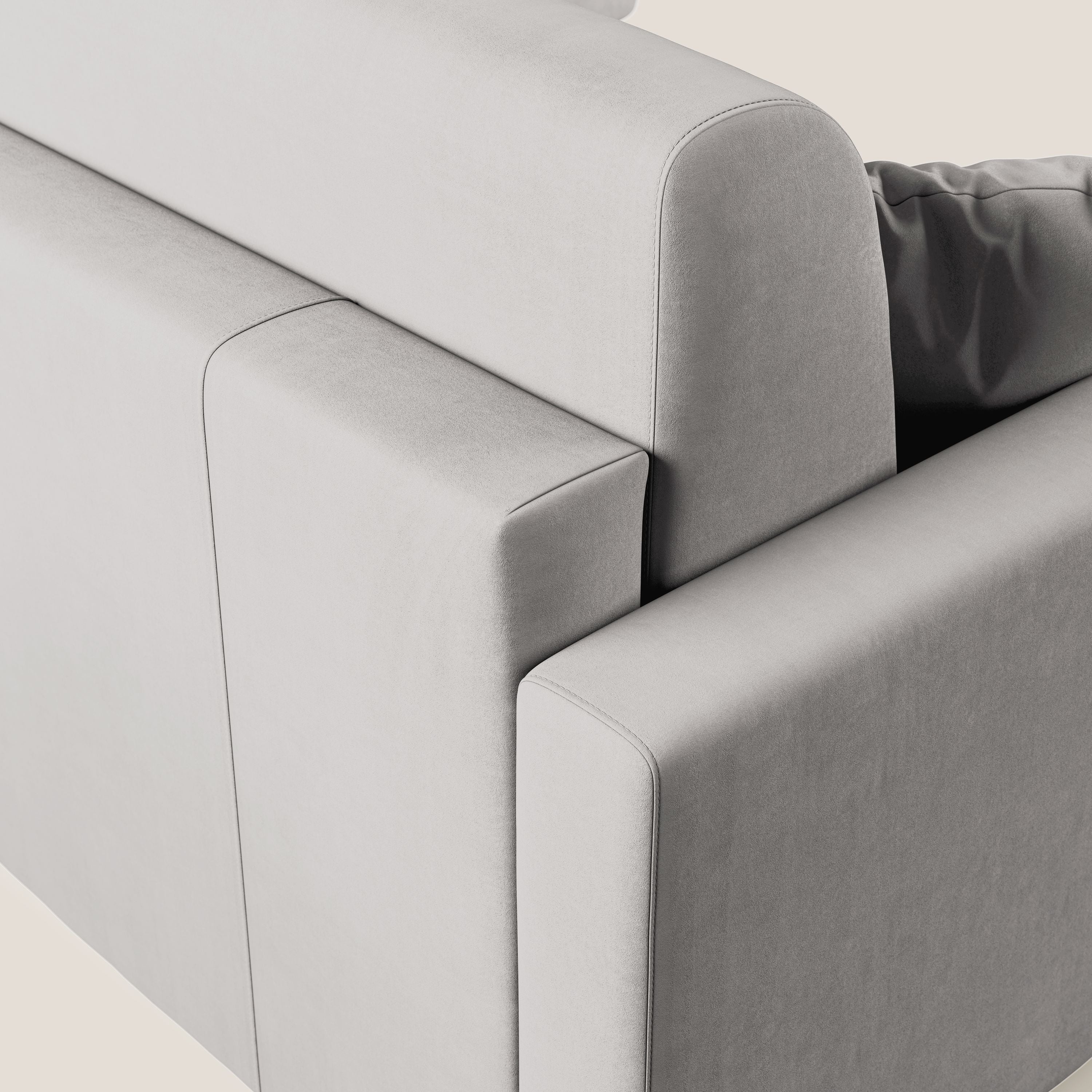 Chris canapé d'angle convertible en microfibre détachable T11 gris clair - Image 8