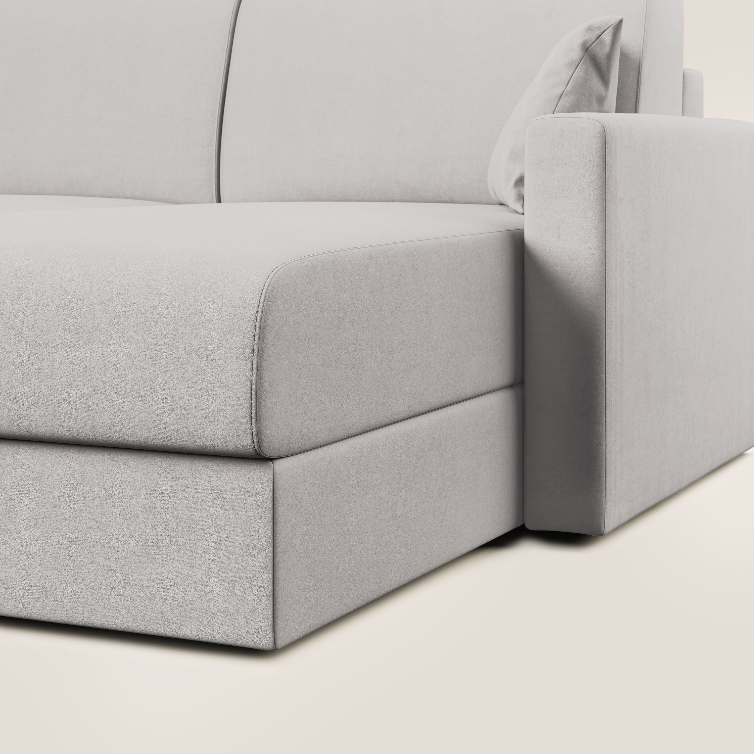 Chris canapé d'angle convertible en microfibre détachable T11 gris clair - Image 9