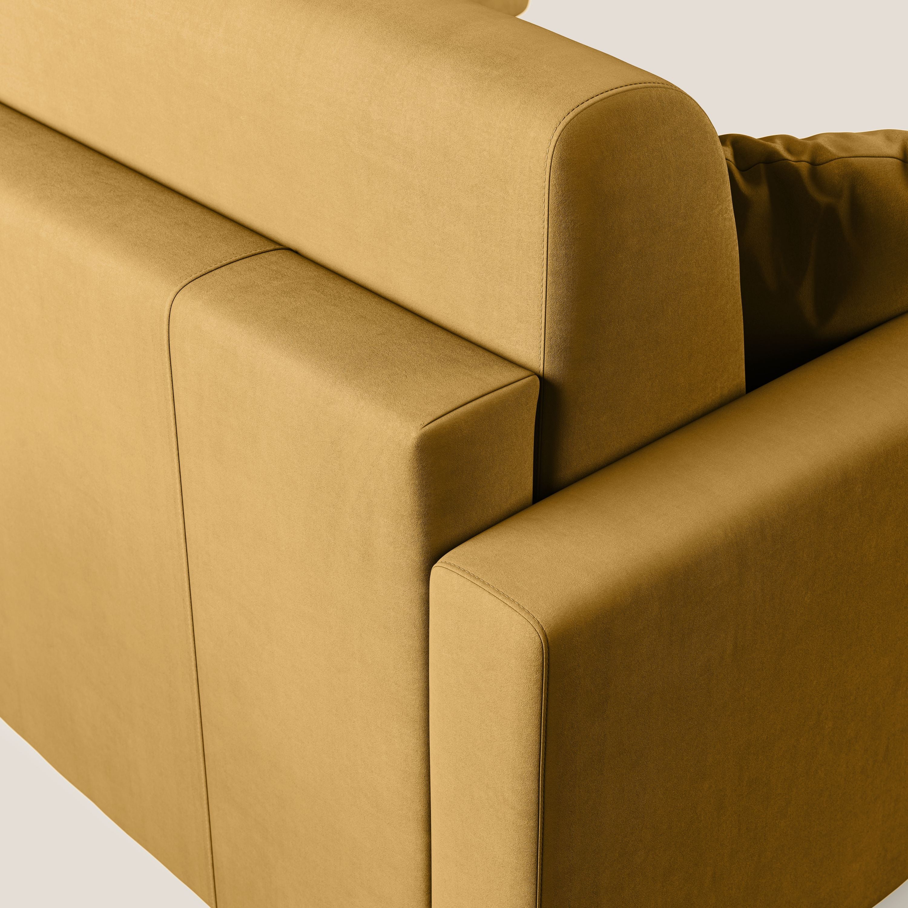 Chris canapé d'angle convertible en microfibre détachable T11 jaune - Image 5