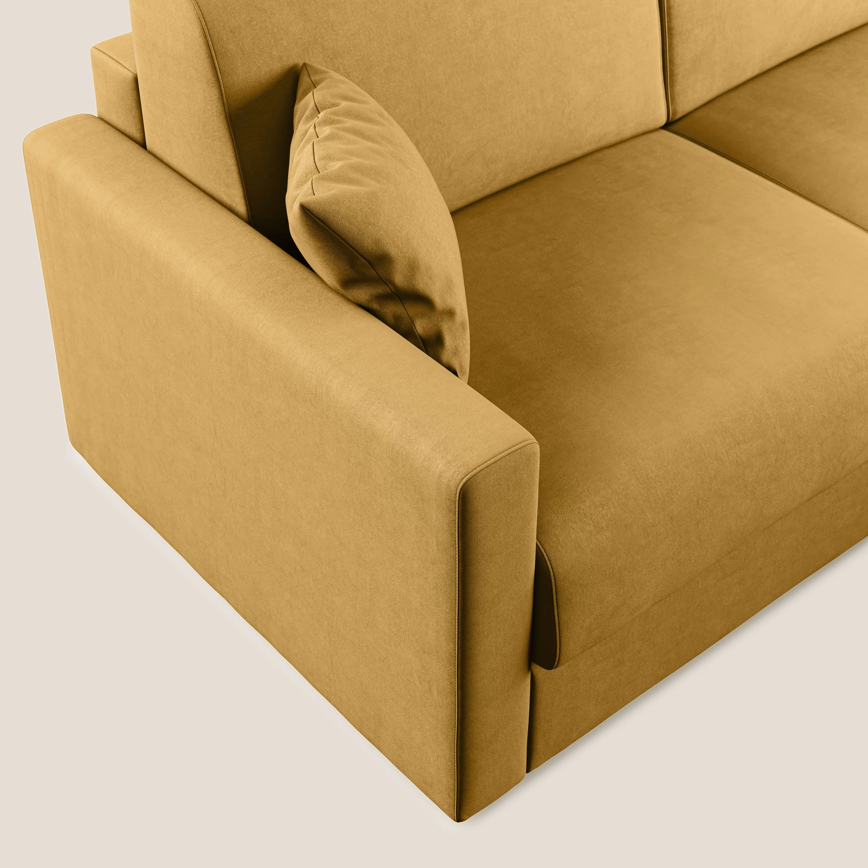 Chris canapé d'angle convertible en microfibre détachable T11 jaune - Image 6