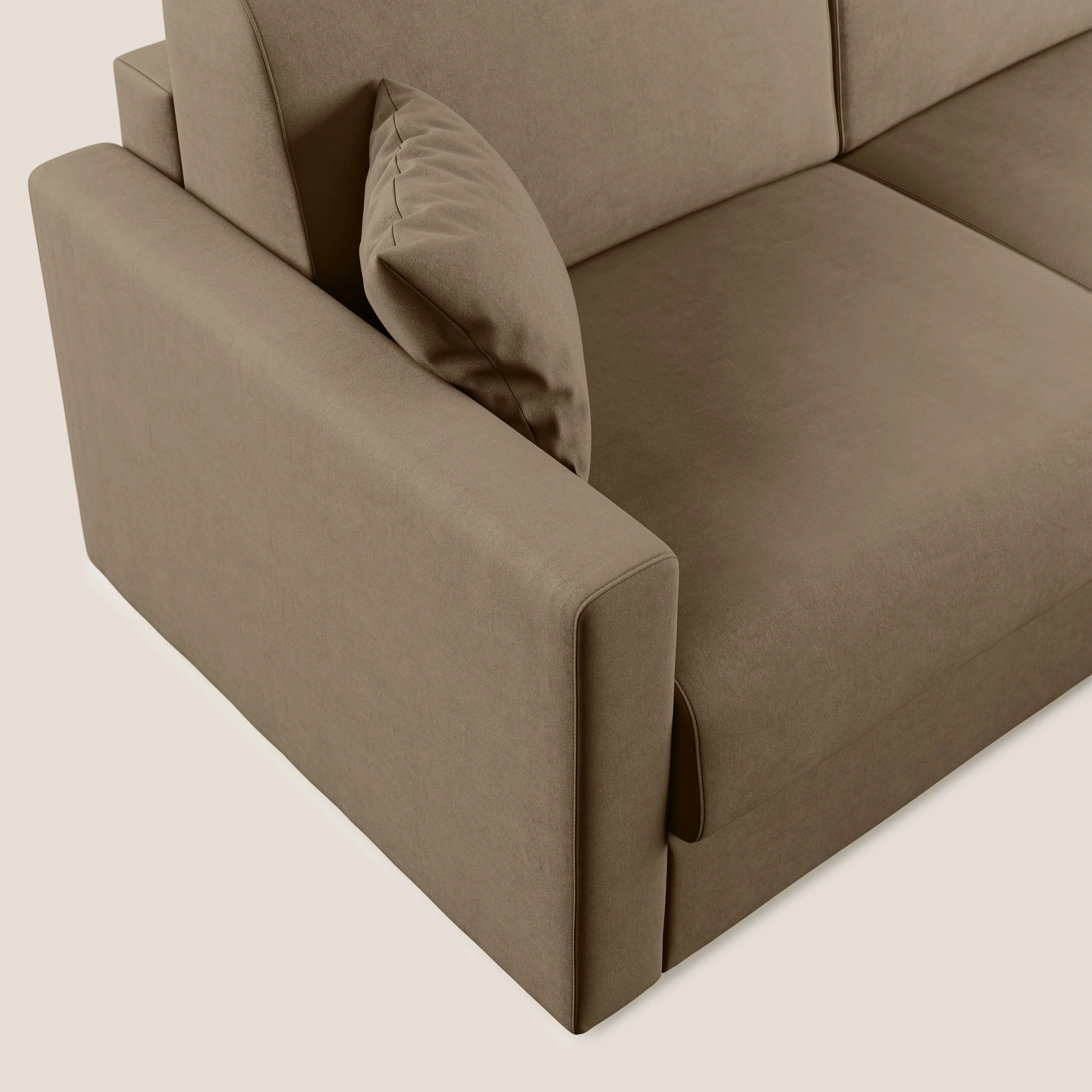 Chris canapé d'angle convertible en microfibre détachable T11 marron - Image 6