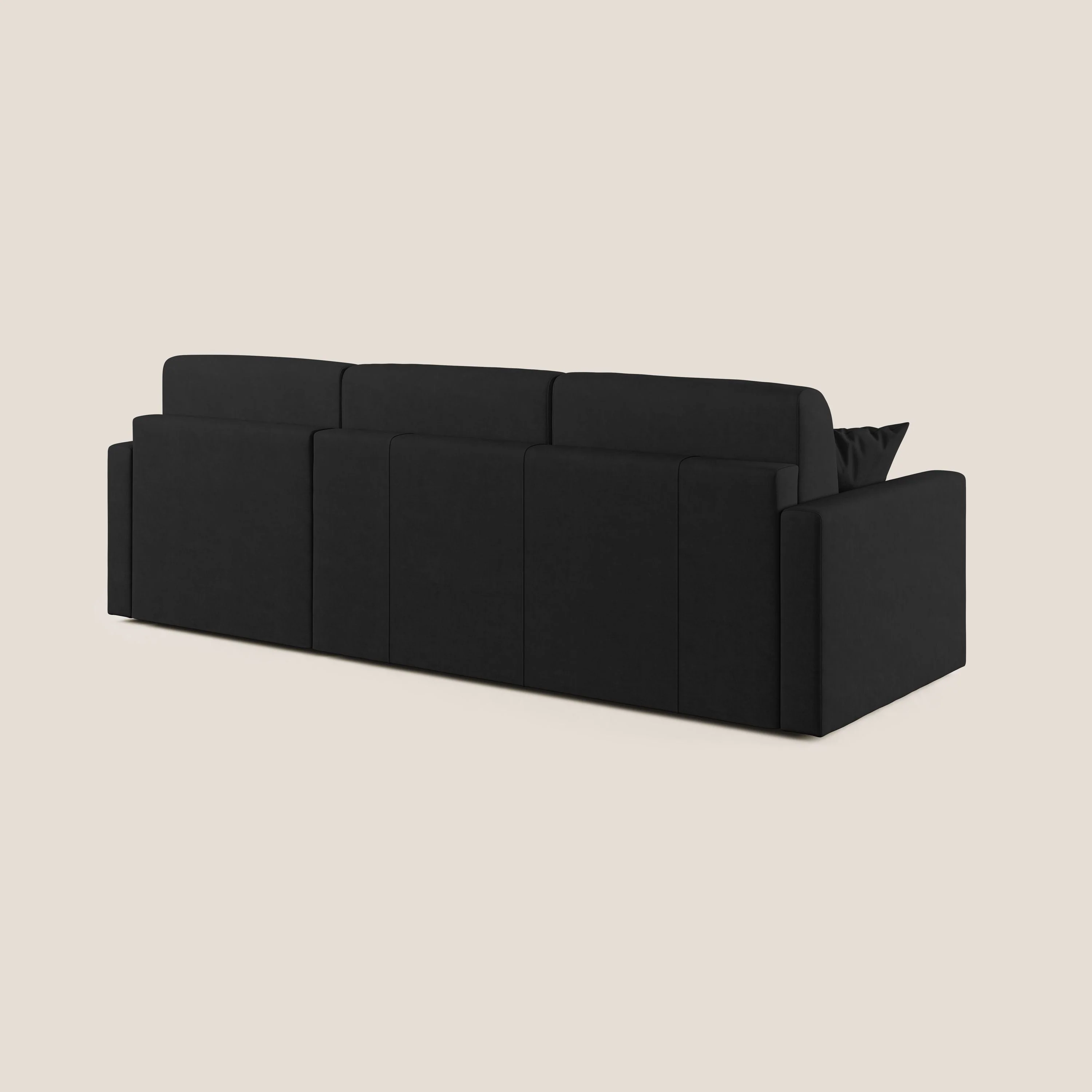 Chris canapé d'angle convertible en microfibre détachable T11 noir - Image 4