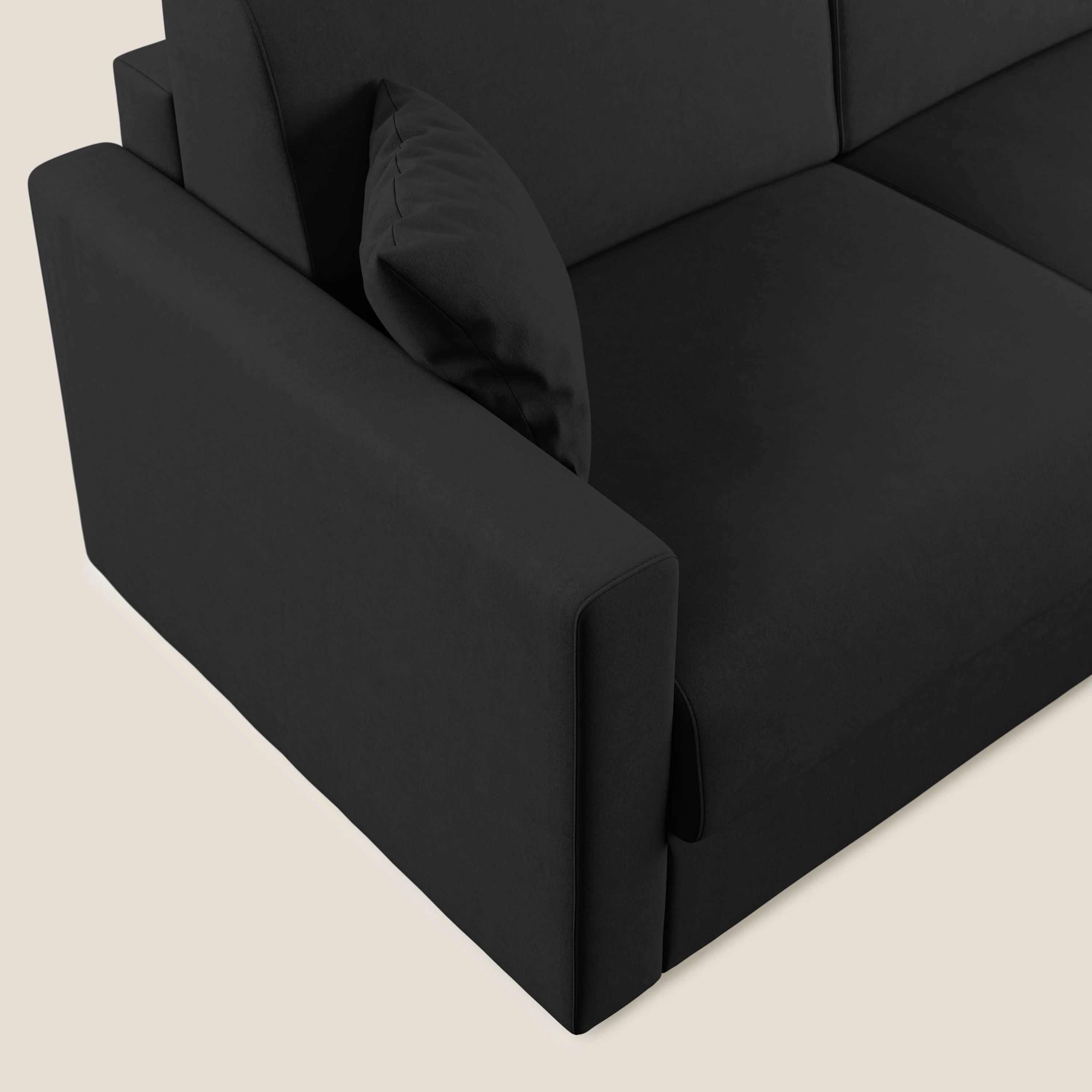 Chris canapé d'angle convertible en microfibre détachable T11 noir - Image 6