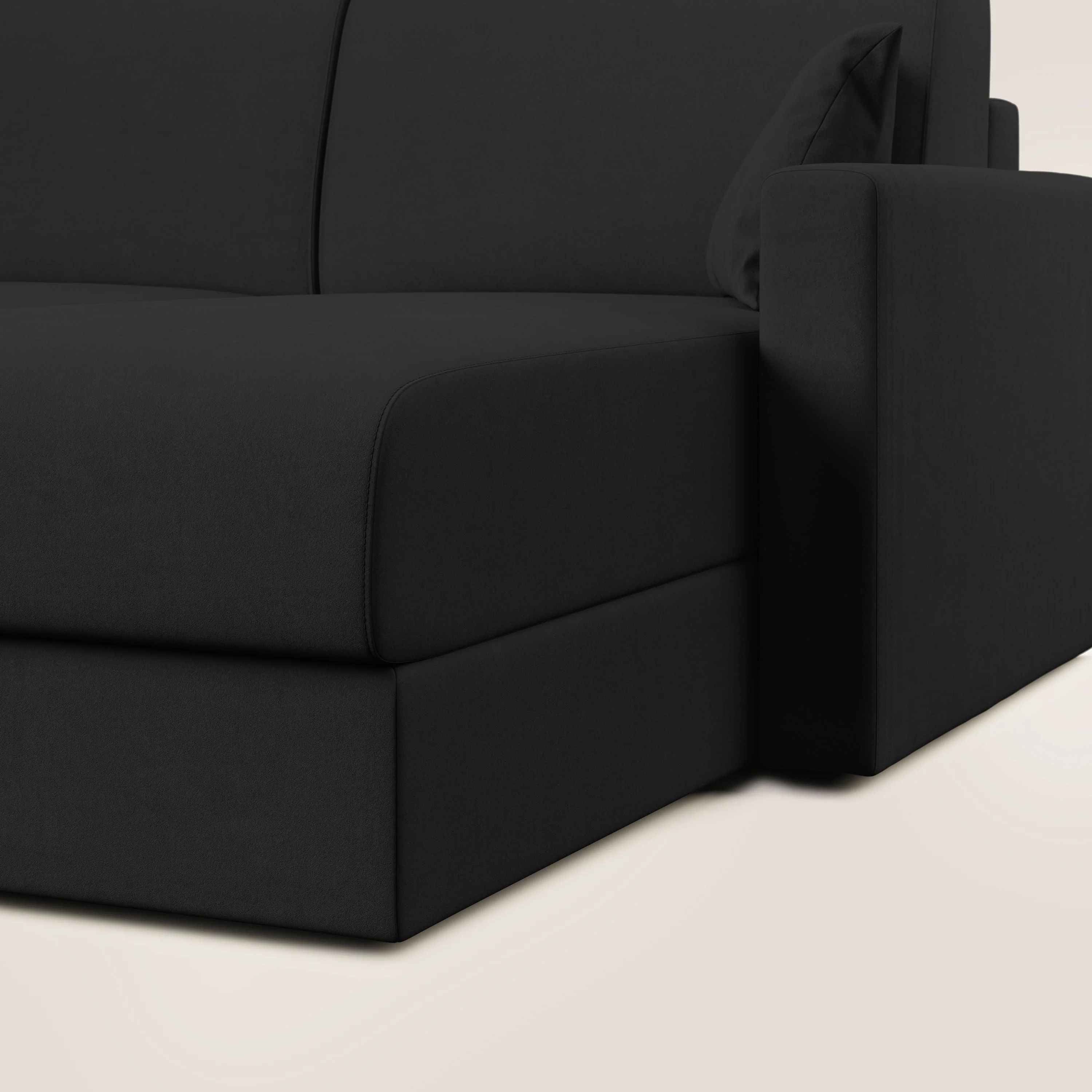 Chris canapé d'angle convertible en microfibre détachable T11 noir - Image 7