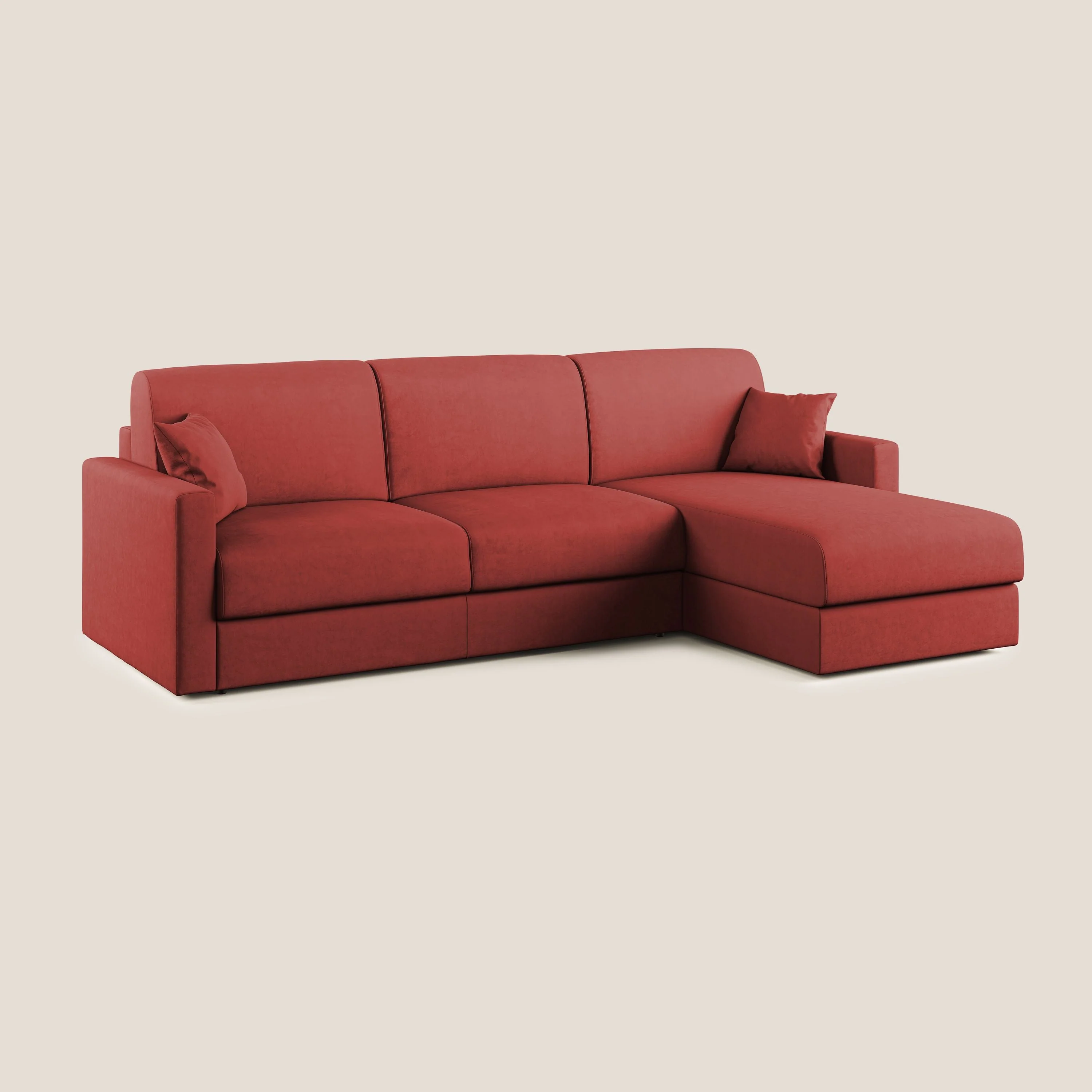 Chris canapé d'angle convertible en microfibre détachable T11 rouge - Image 2