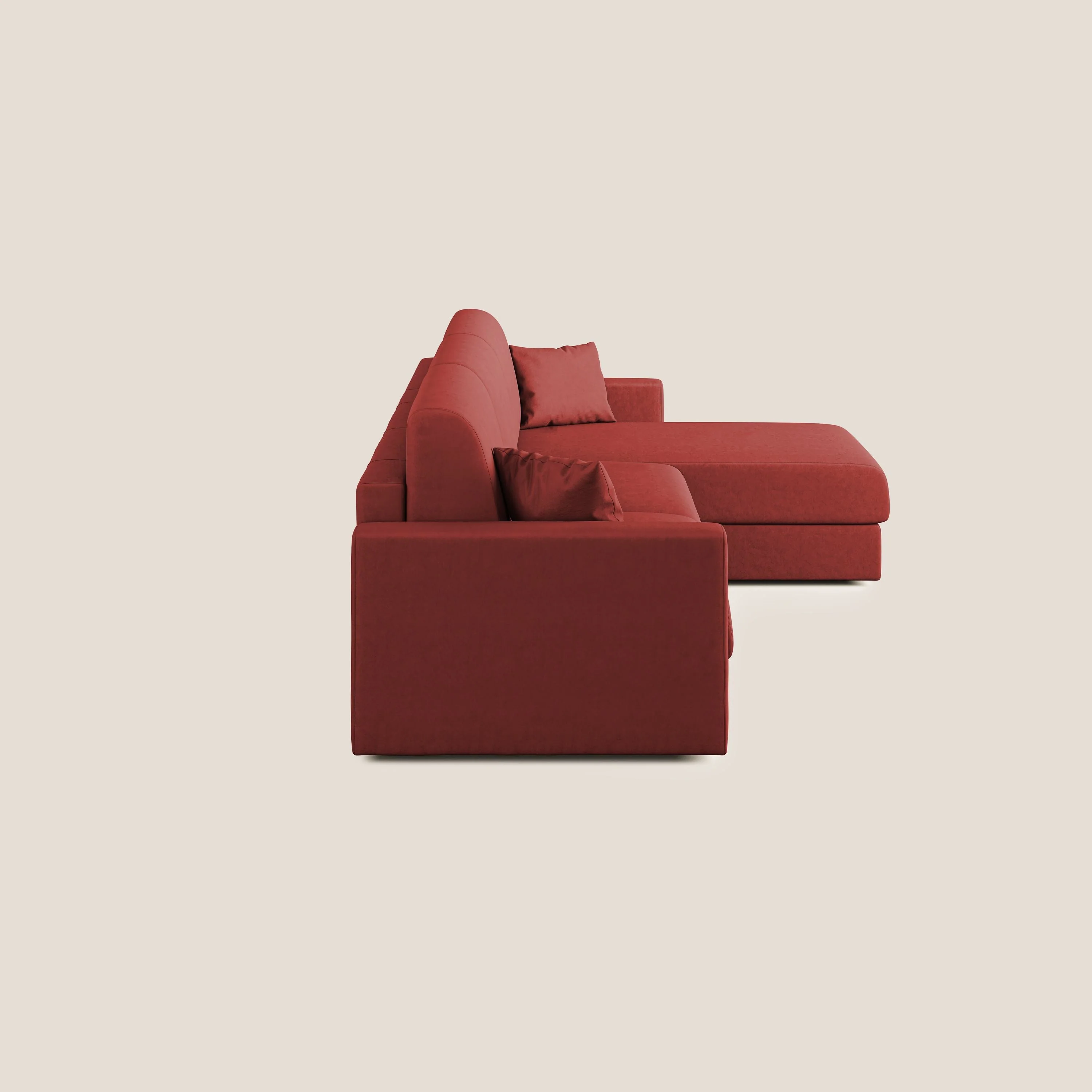 Chris canapé d'angle convertible en microfibre détachable T11 rouge - Image 3