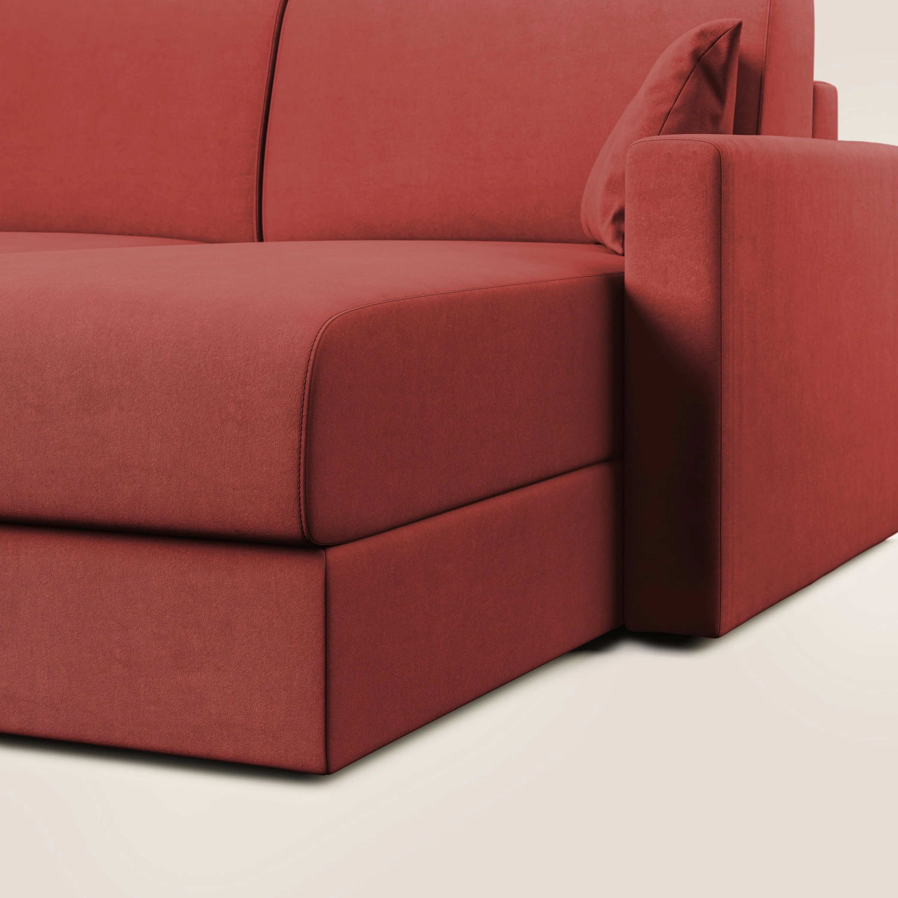 Chris canapé d'angle convertible en microfibre détachable T11 rouge - Image 6