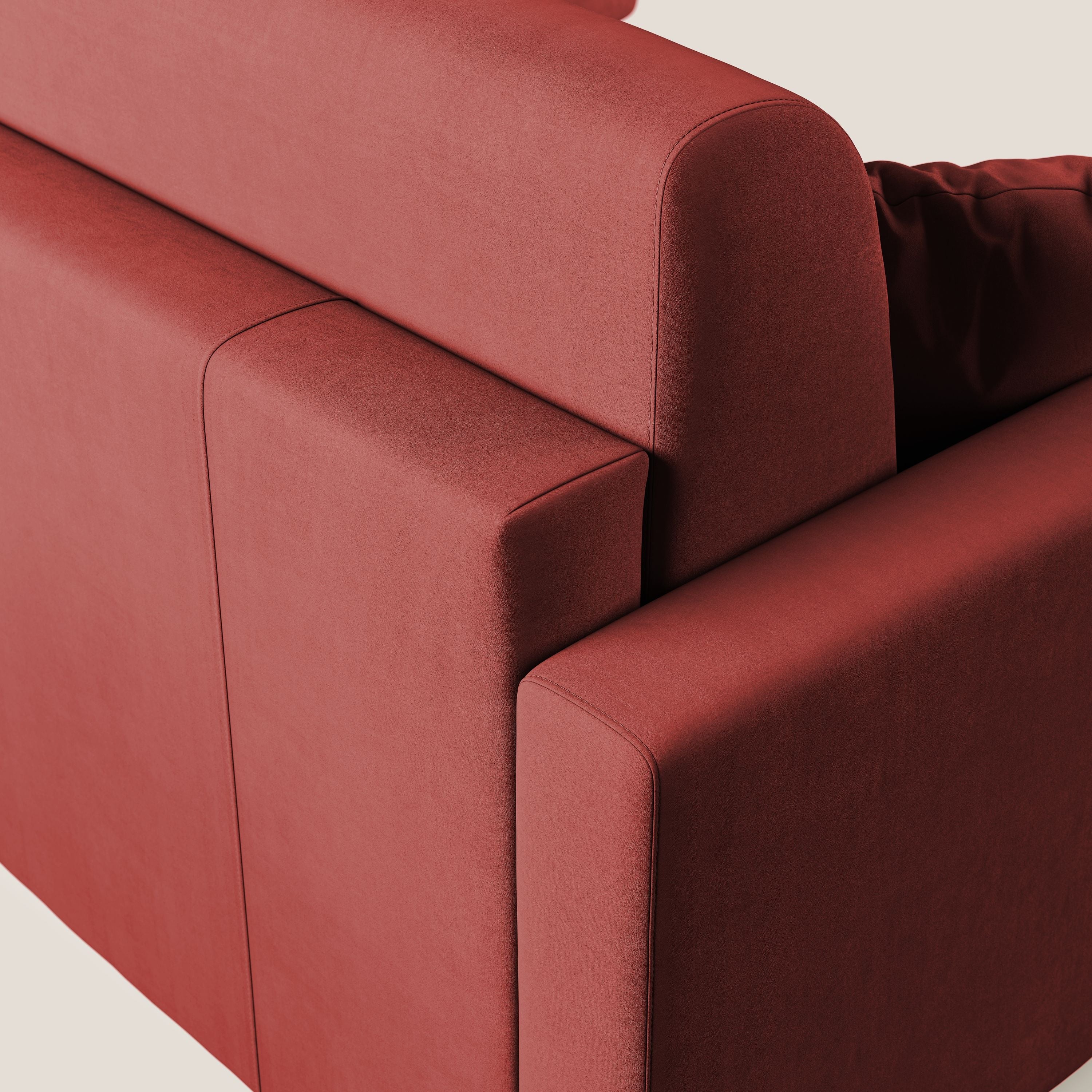 Chris canapé d'angle convertible en microfibre détachable T11 rouge - Image 7