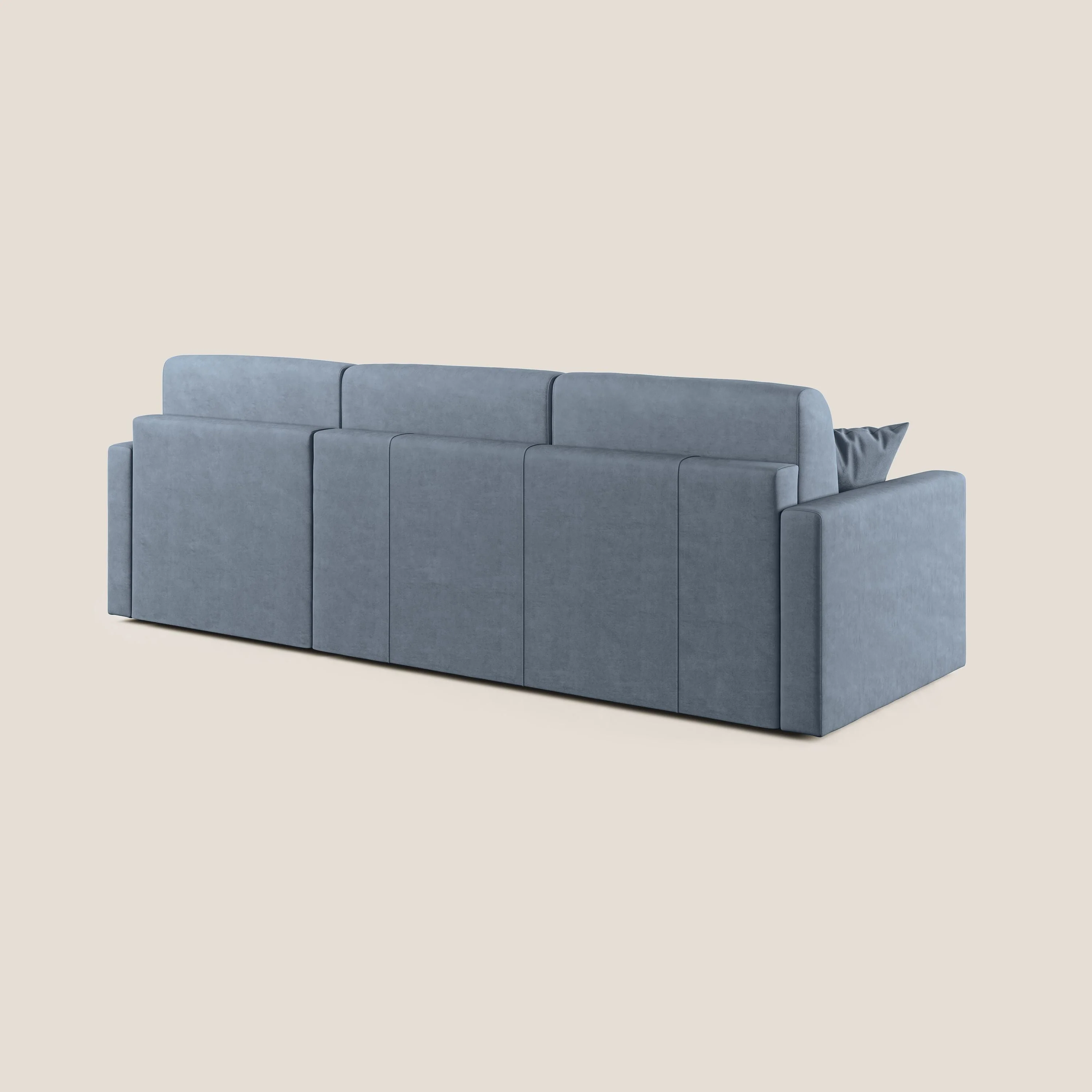 Chris canapé d'angle convertible en microfibre détachable T11 sucre glace - Image 2