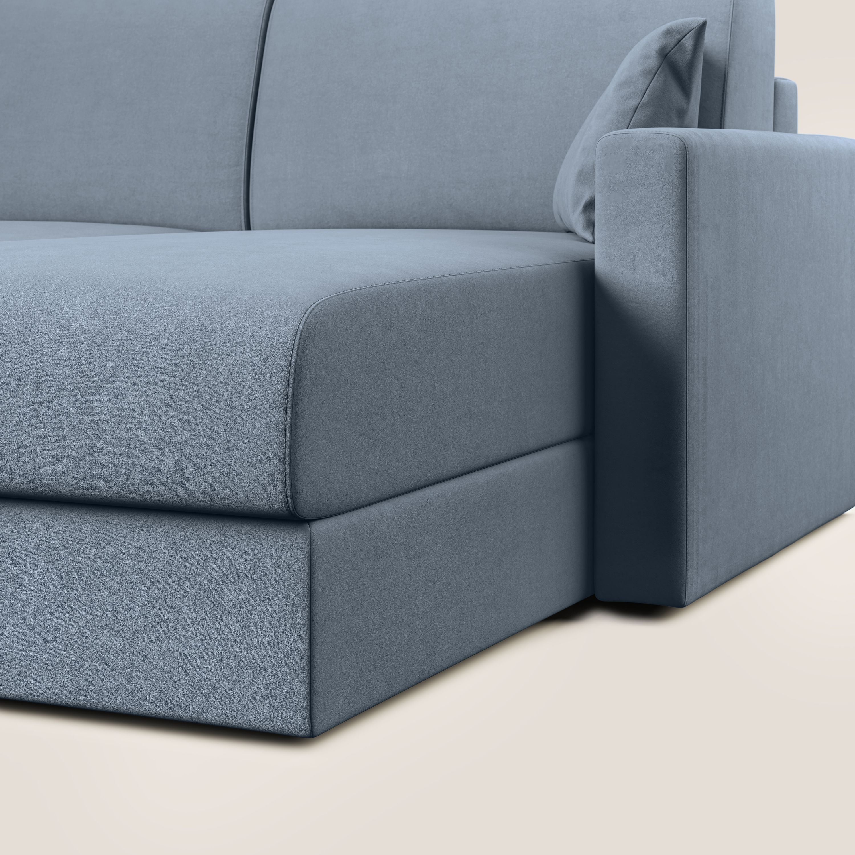Chris canapé d'angle convertible en microfibre détachable T11 sucre glace - Image 4