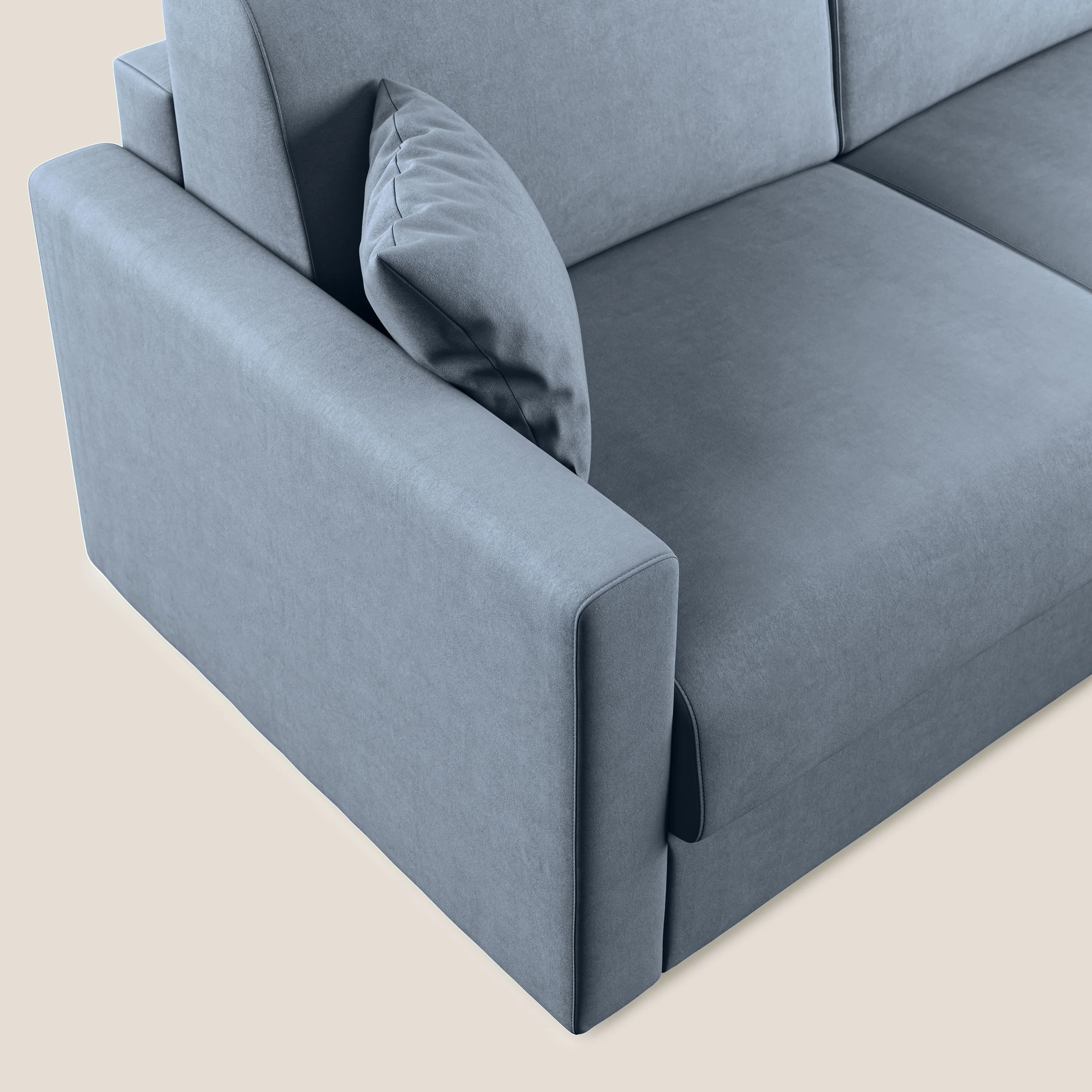 Chris canapé d'angle convertible en microfibre détachable T11 sucre glace - Image 7