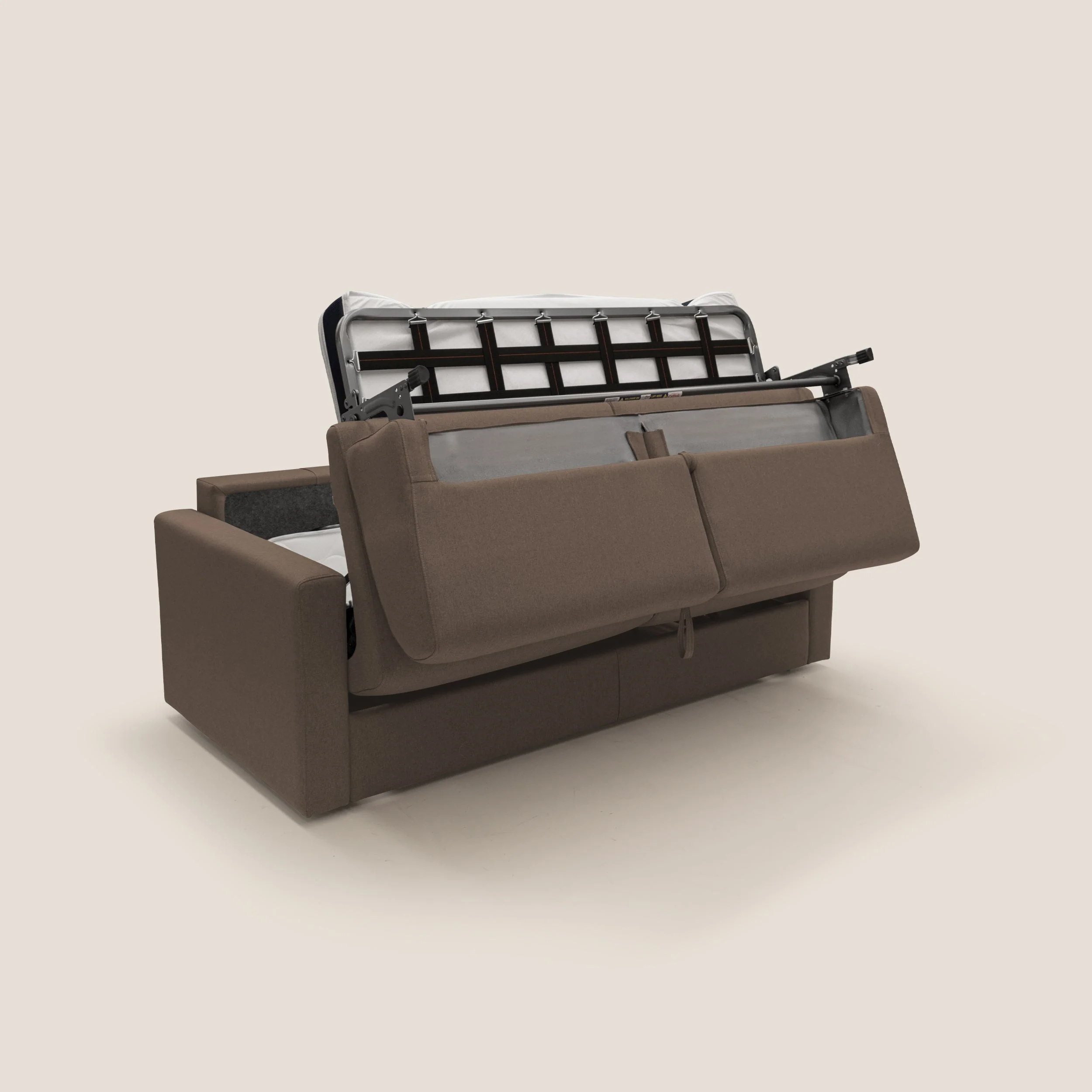 Chris Canapé convertible en tissu imperméable T13 marron - Image 3