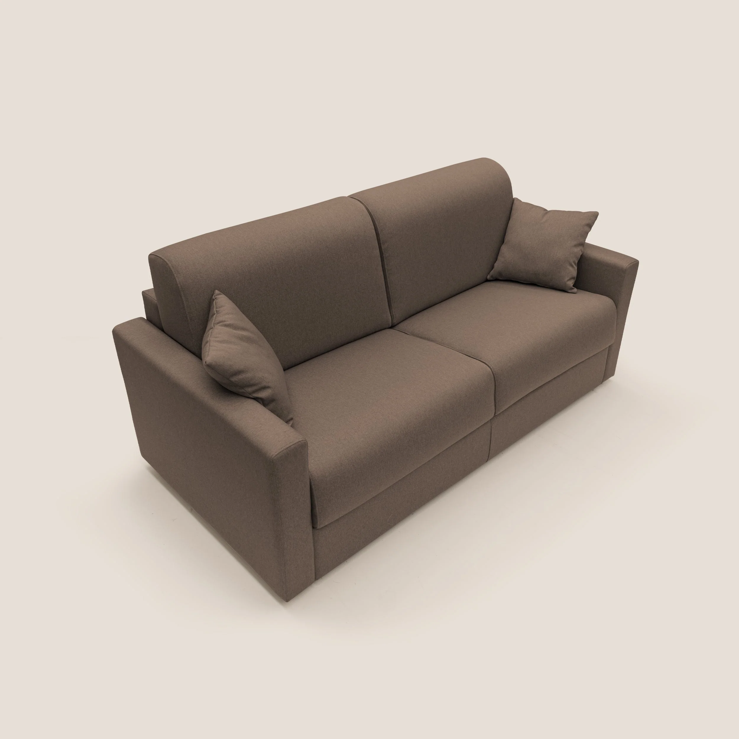 Chris Canapé convertible en tissu imperméable T13 marron - Image 7