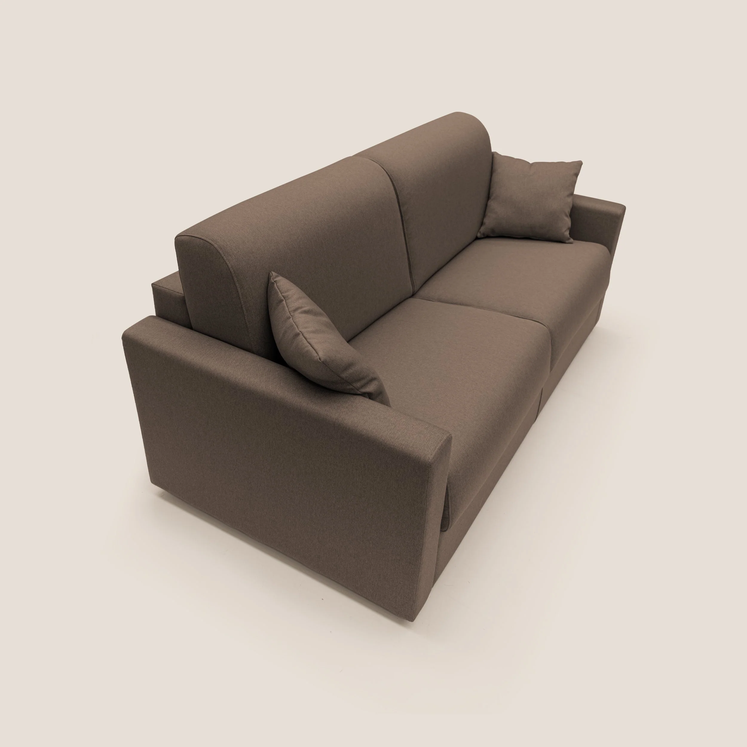 Chris Canapé convertible en tissu imperméable T13 marron - Image 8