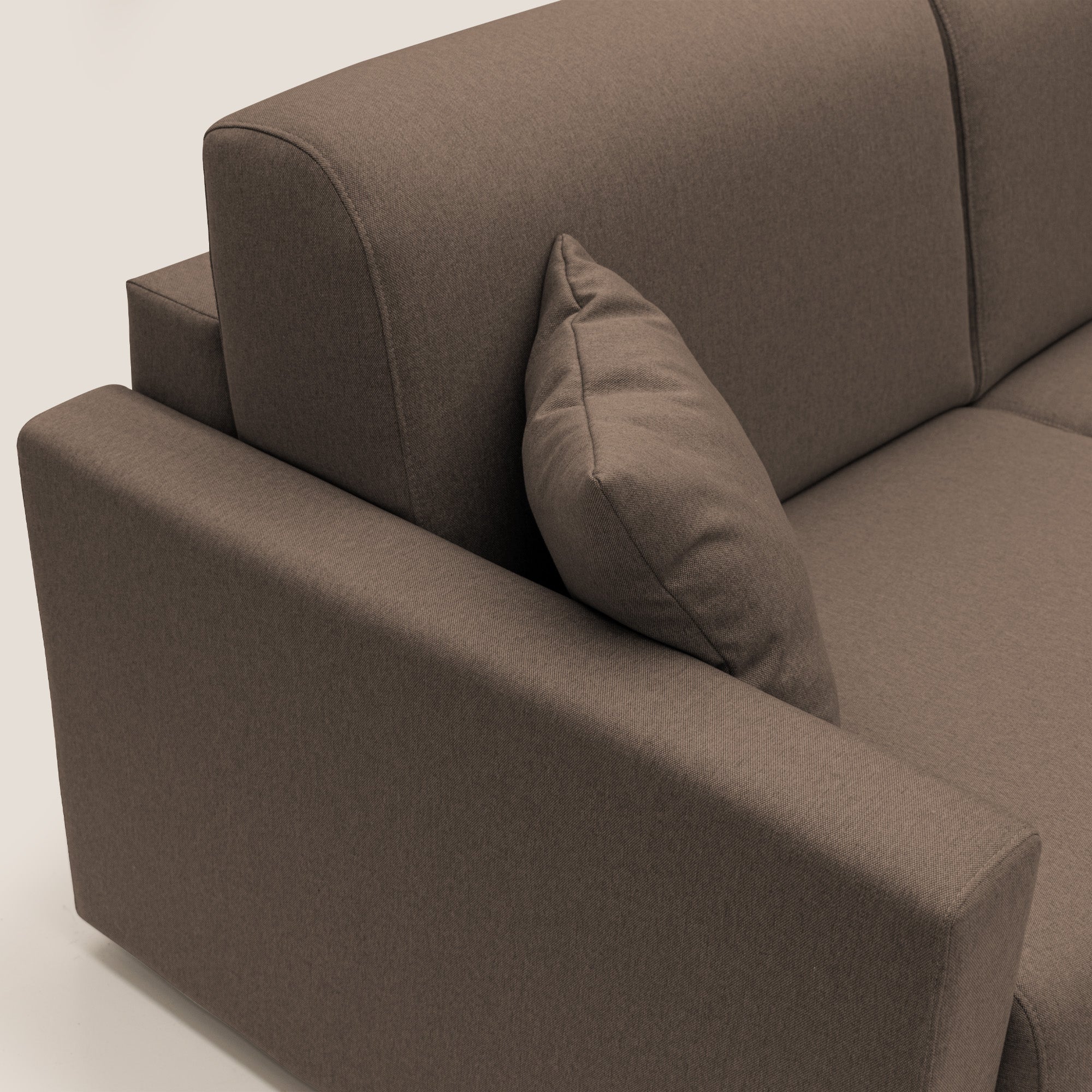 Chris Canapé convertible en tissu imperméable T13 marron - Image 9