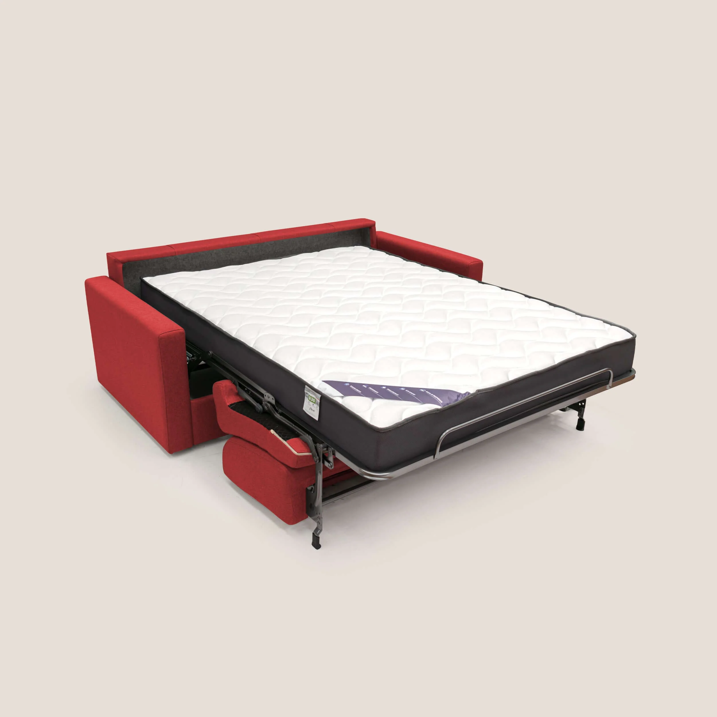 Chris Canapé convertible en tissu imperméable T13 rouge - Image 2