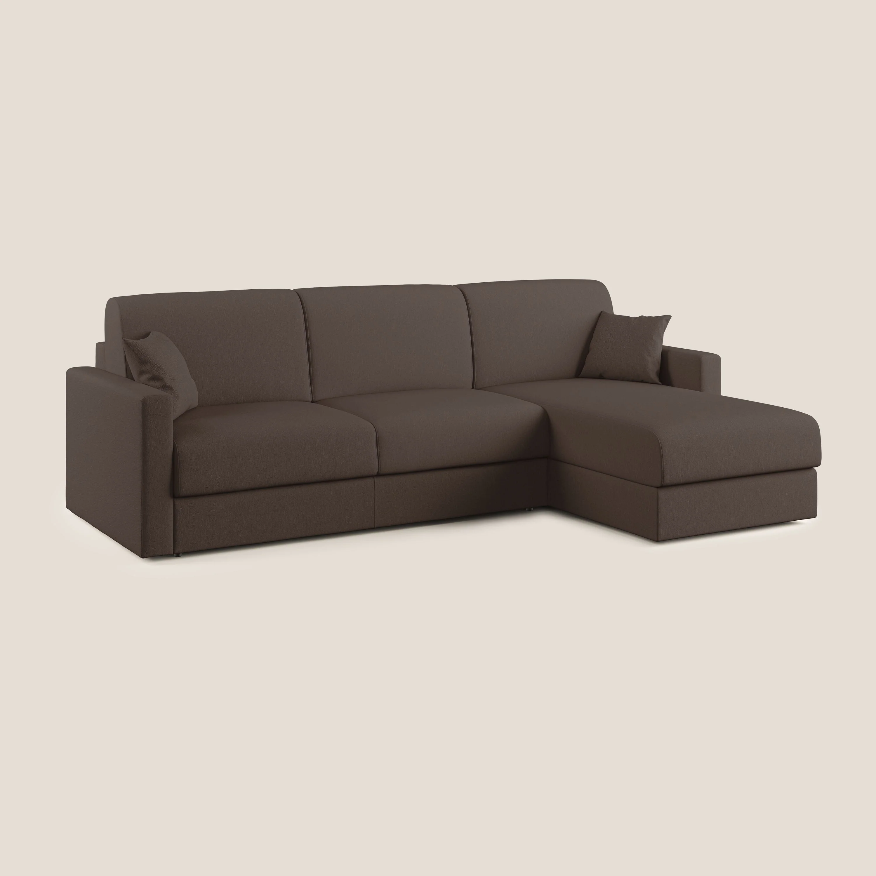 Chris Canapé d'angle 5 places en tissu imperméable T13 marron - Image 4