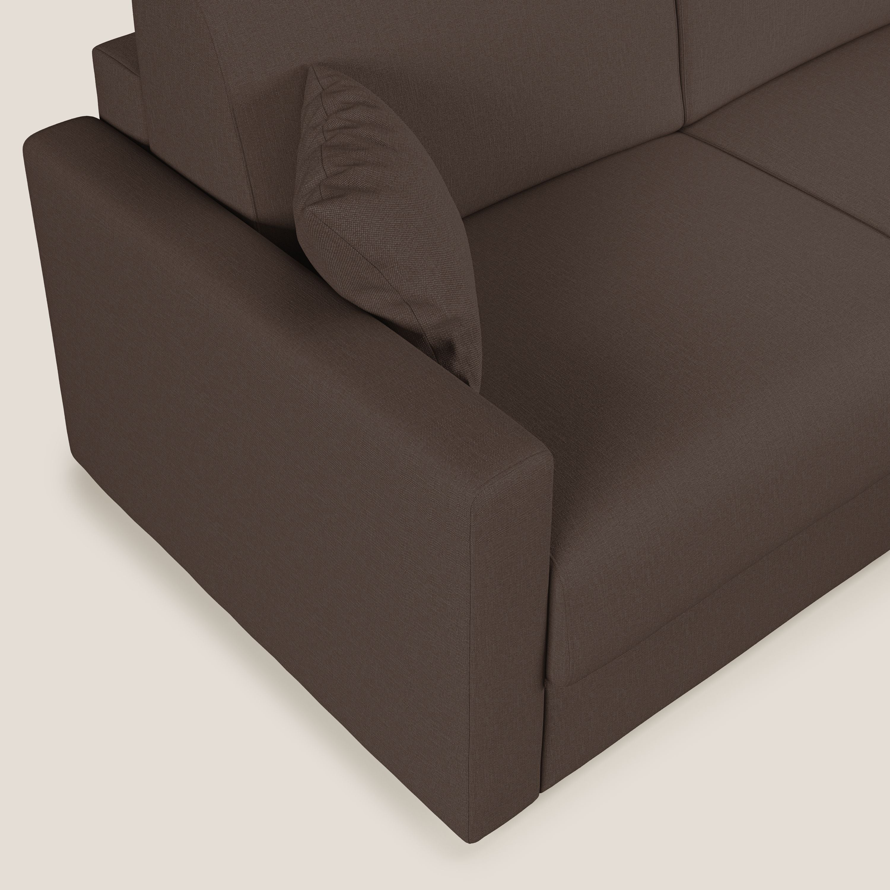 Chris Canapé d'angle 5 places en tissu imperméable T13 marron - Image 6