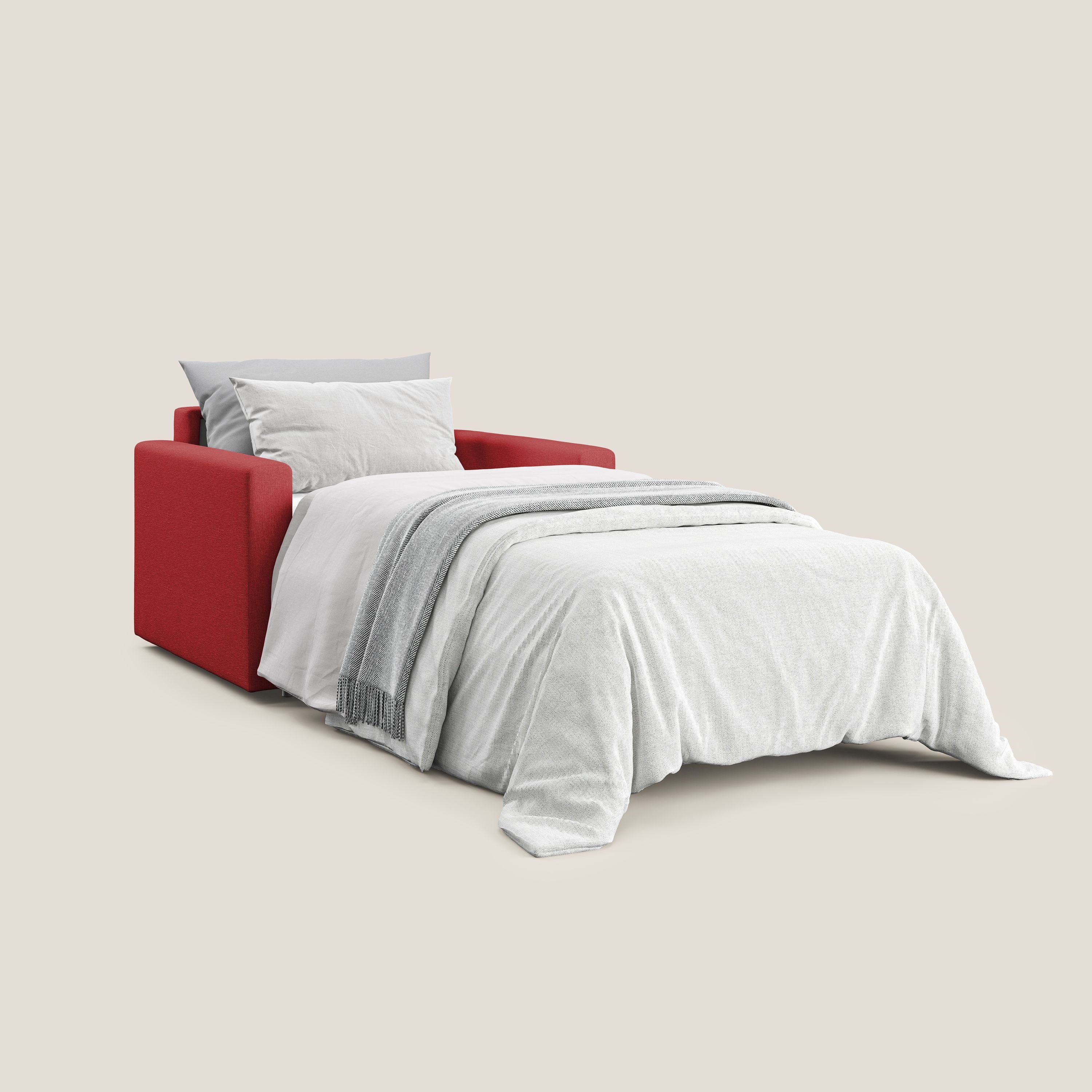 Chris Fauteuil convertible en tissu imperméable T13 rouge - Image 2