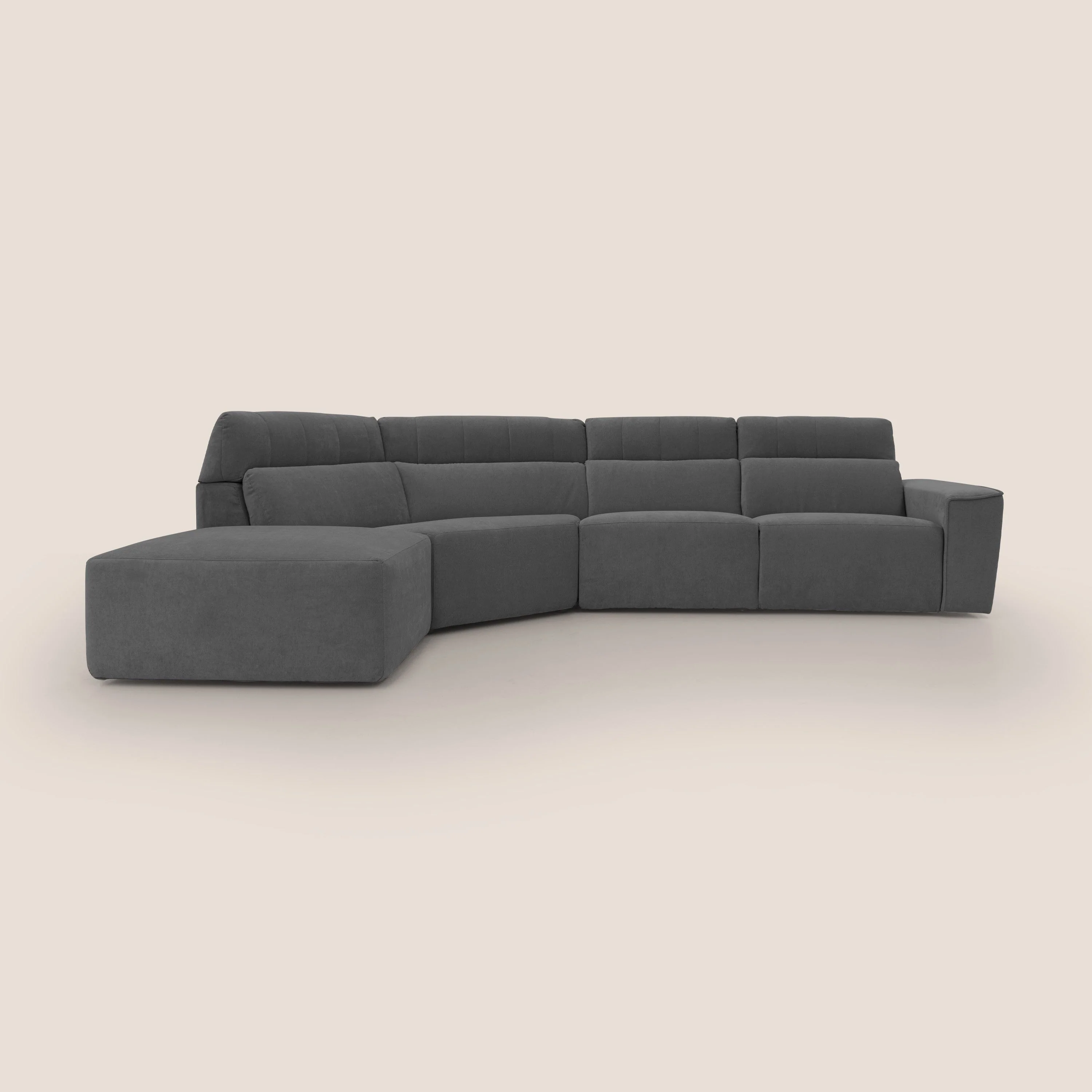Clark Canapé d'angle avec option relax électrique en tissu imperméable et détachable T17 anthracite - Image 15