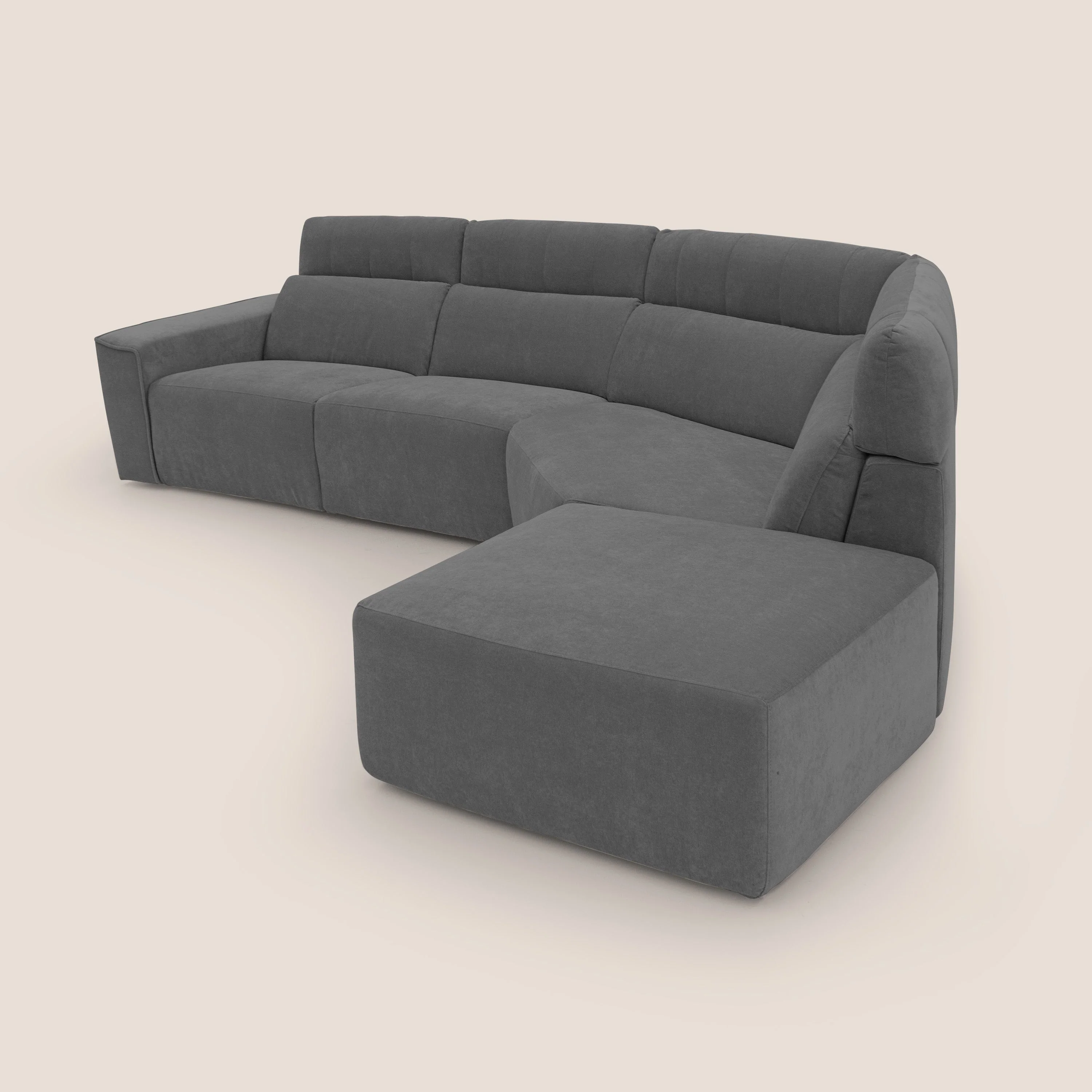 Clark Canapé d'angle avec option relax électrique en tissu imperméable et détachable T17 anthracite - Image 5