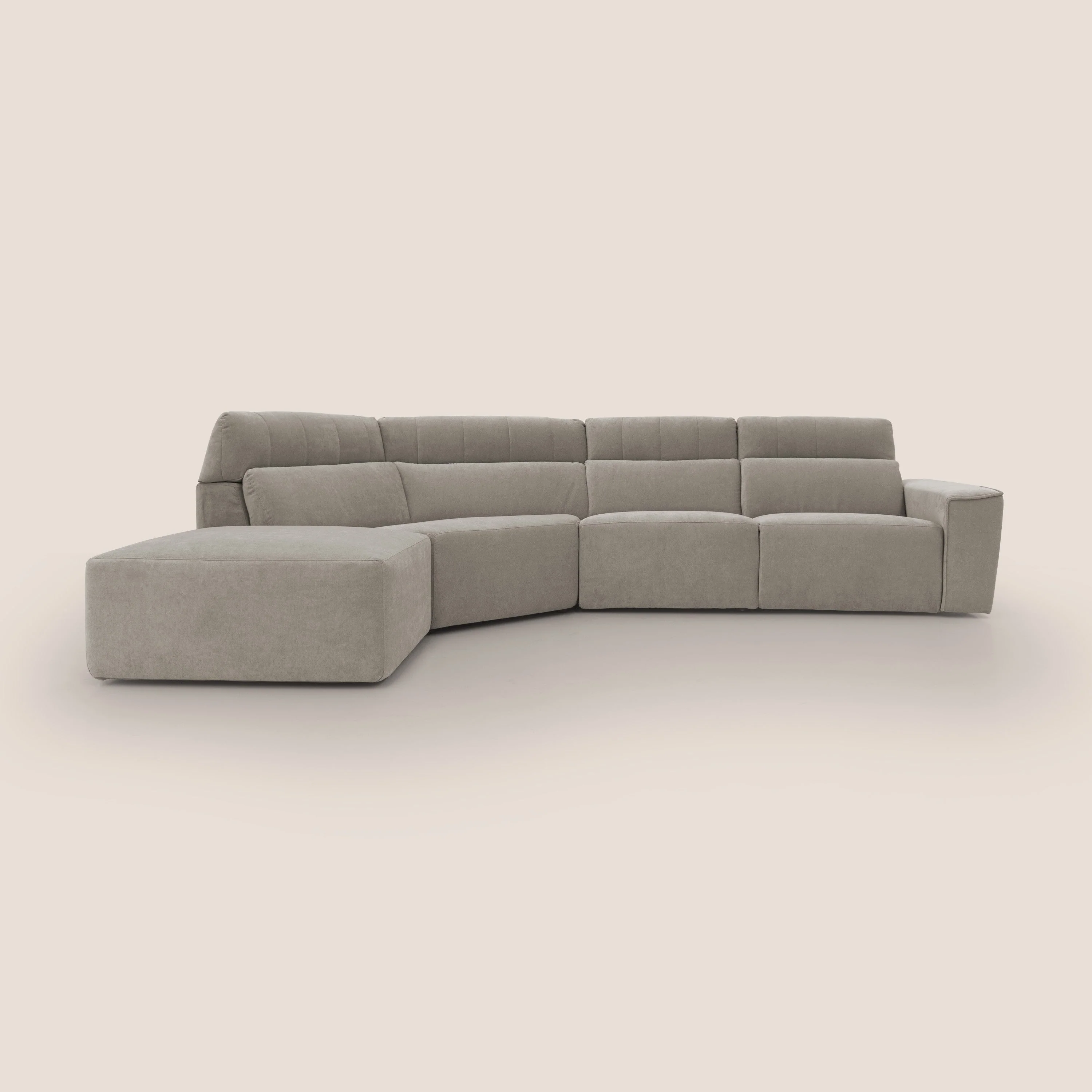 Clark Canapé d'angle avec option relax électrique en tissu imperméable et détachable T17 beige - Image 15