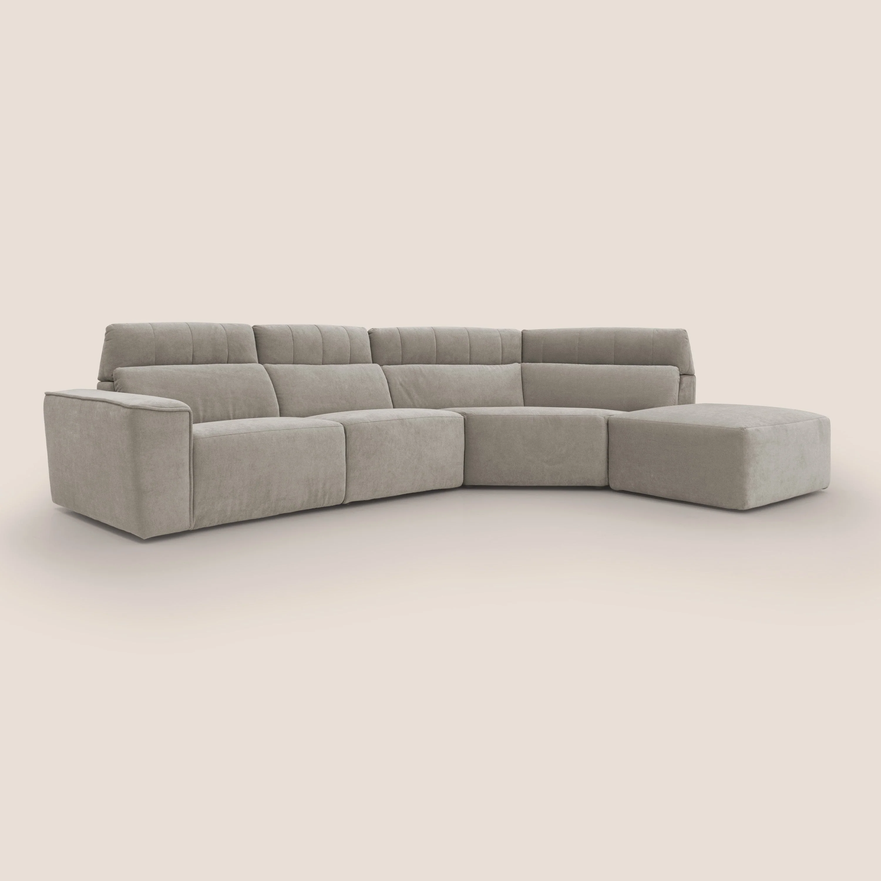 Clark Canapé d'angle avec option relax électrique en tissu imperméable et détachable T17 beige - Image 2