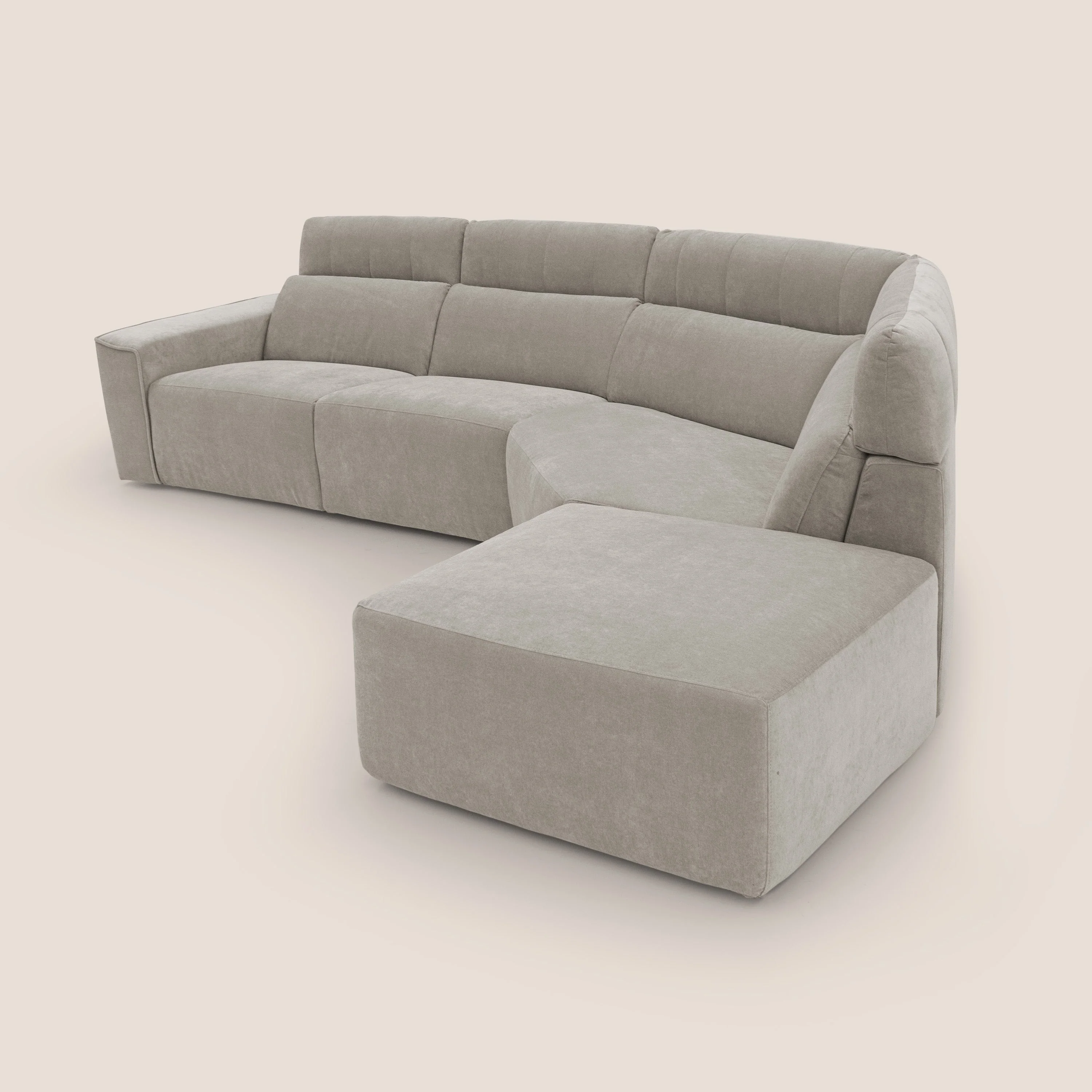 Clark Canapé d'angle avec option relax électrique en tissu imperméable et détachable T17 beige - Image 5