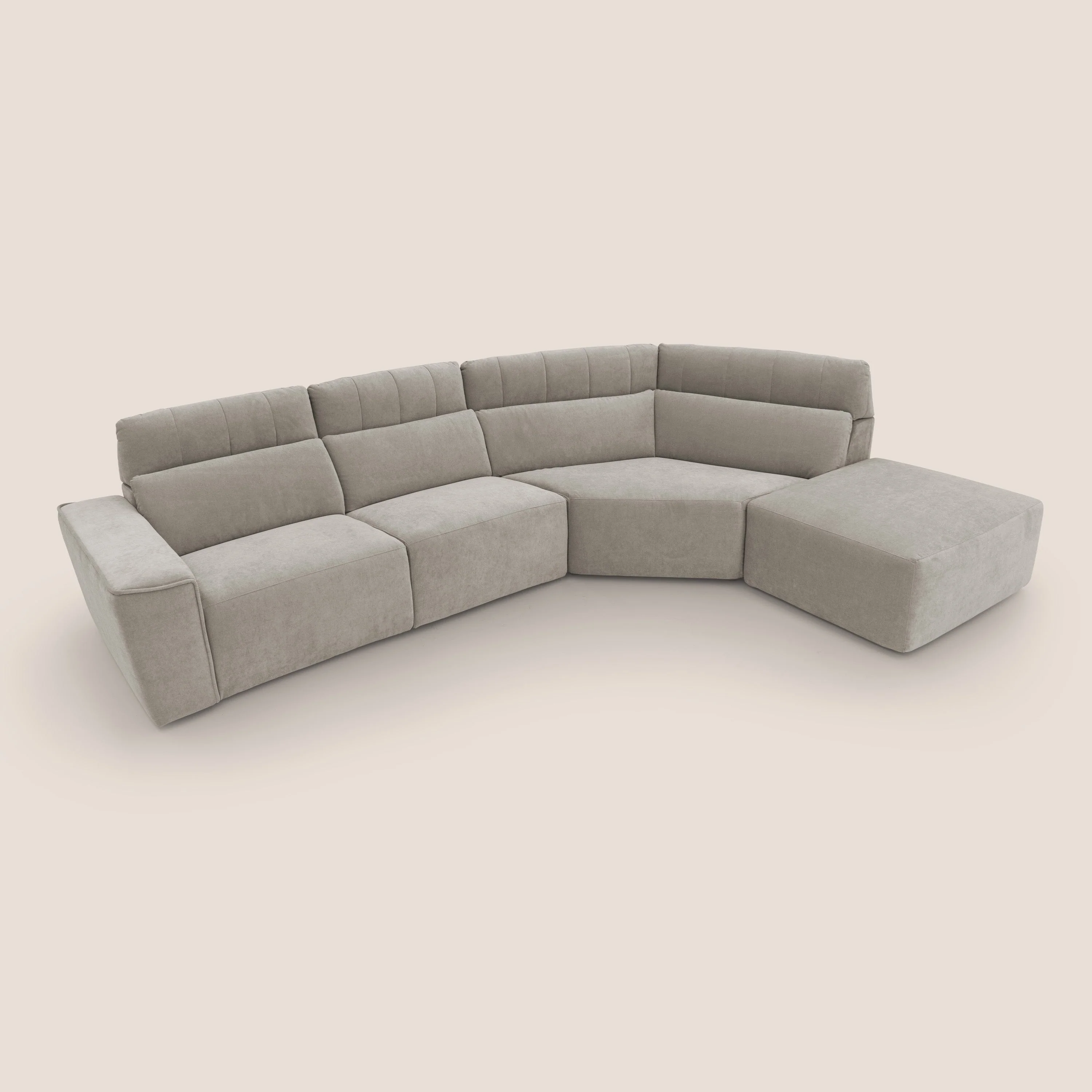 Clark Canapé d'angle avec option relax électrique en tissu imperméable et détachable T17 beige - Image 7