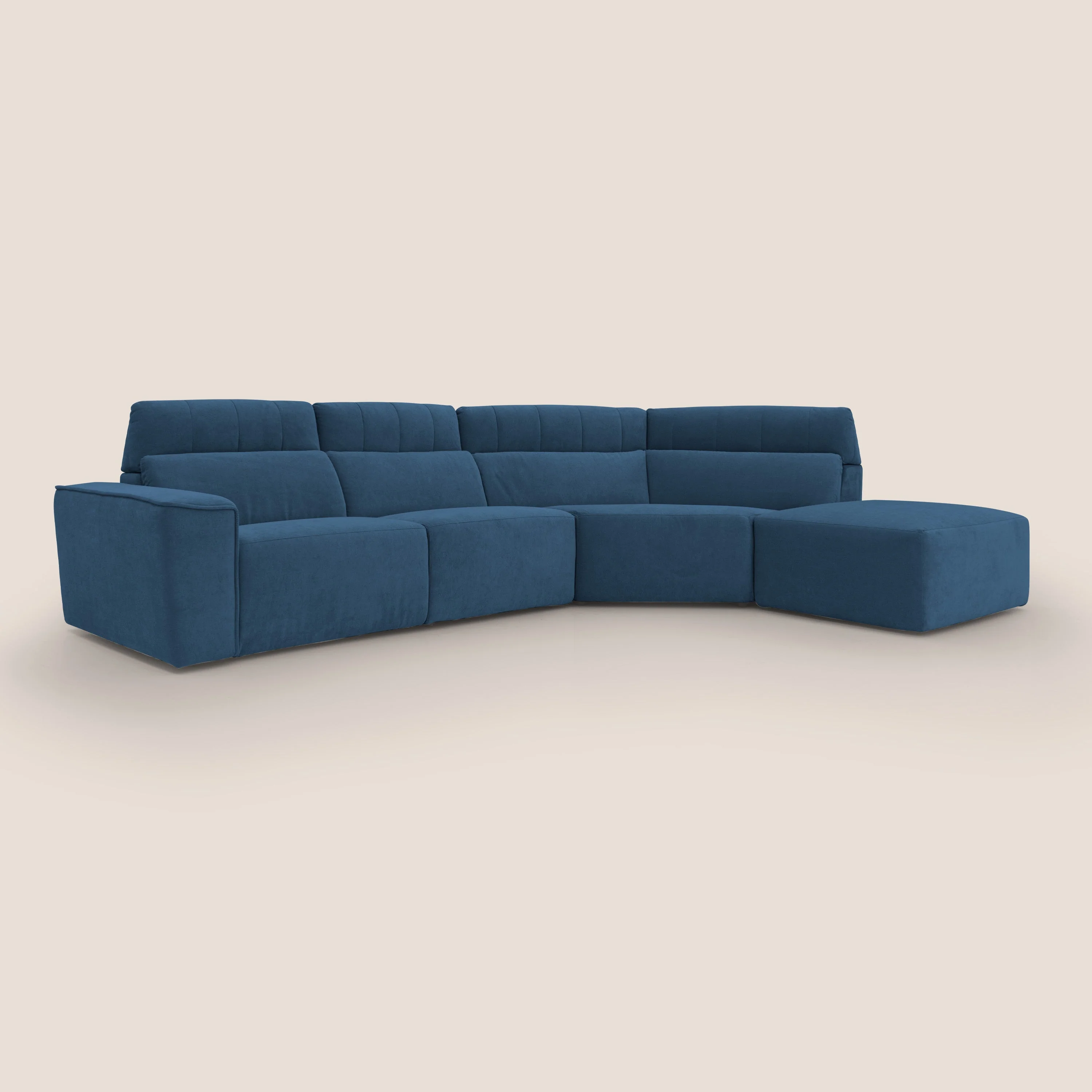 Clark Canapé d'angle avec option relax électrique en tissu imperméable et détachable T17 bleu - Image 2