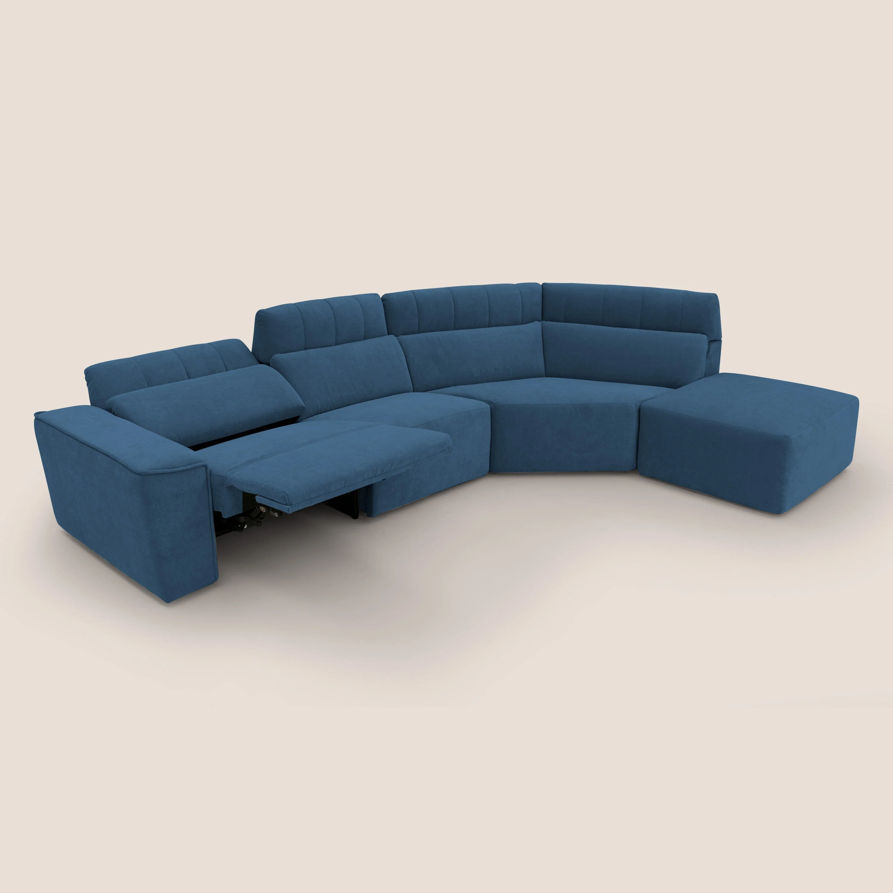 Clark Canapé d'angle avec option relax électrique en tissu imperméable et détachable T17 bleu - Image 9